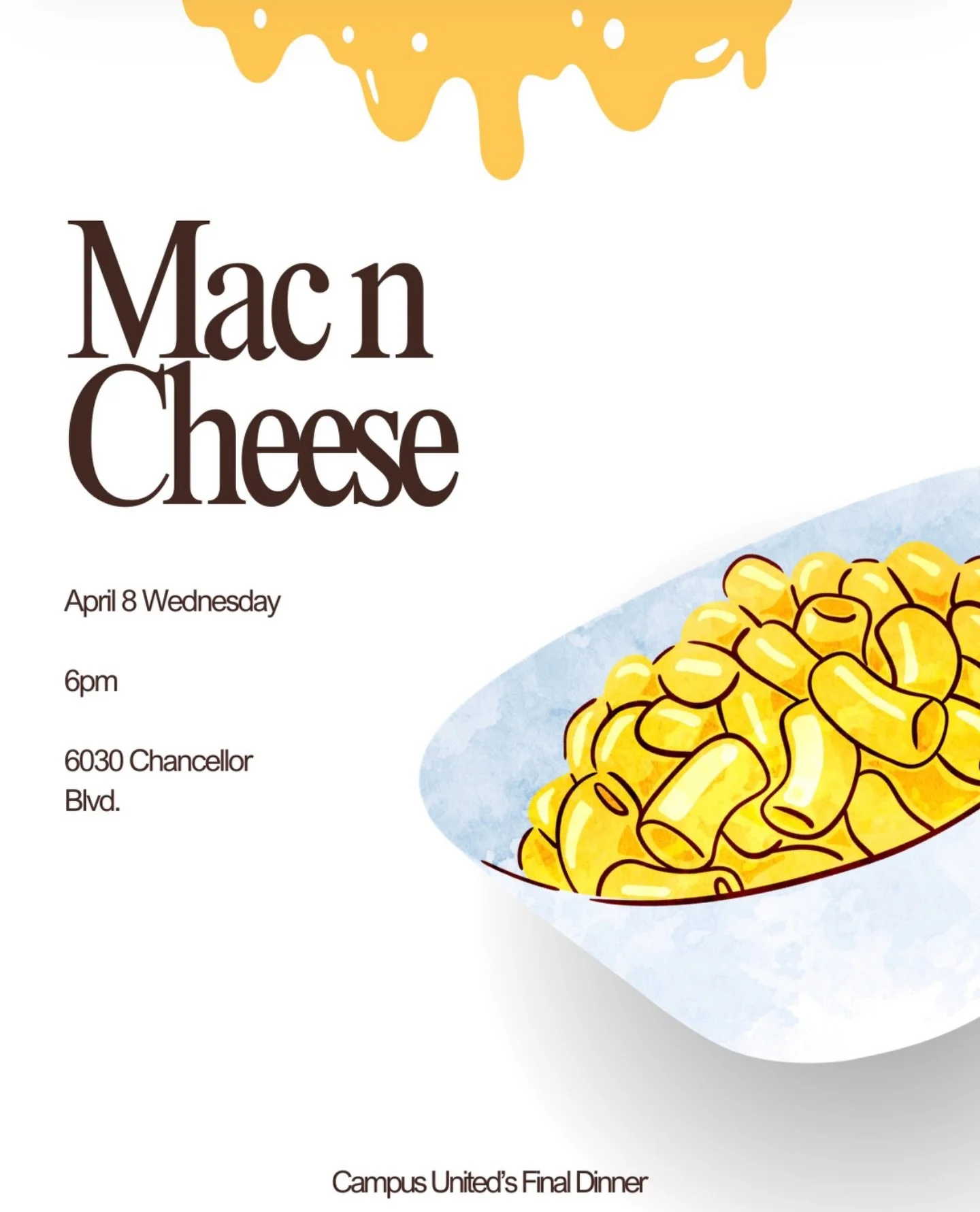 Can you believe we are in our last week of classes for this semester?! Before you start grinding for your final exams, come n join us for our final dinner of the semester and enjoy some food/crafts 🍝🙈 See you there 😄