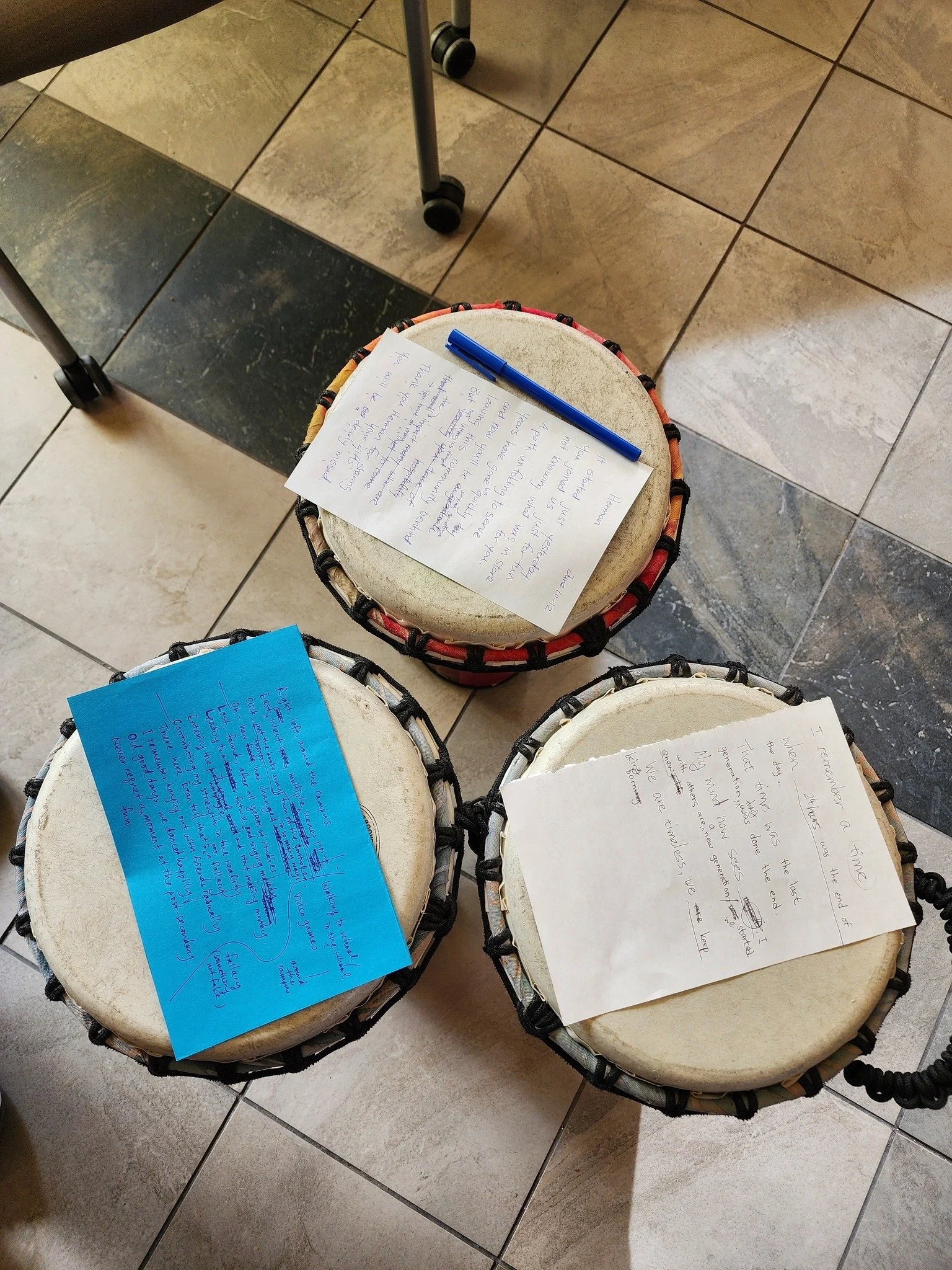 We did some creative writing for our last Drum, Dine and Discuss of the semester! We had so much fun creating good rhythms and connecting as a community. We can't wait to see you all again when Drum, Dine and Discuss comes back. Keep in tuned for mor