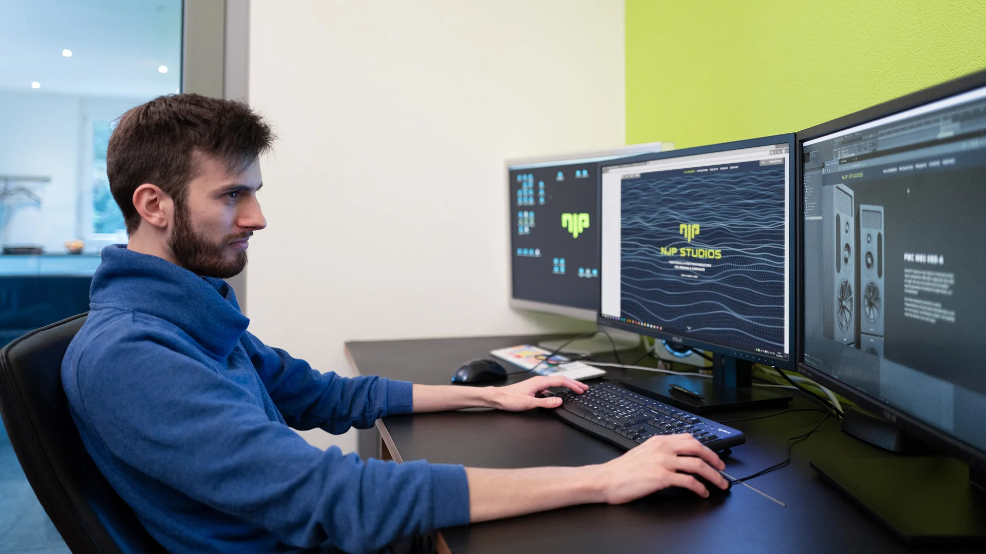 Noah Moor im NJP Studio C - Video Postproduktion Workstation