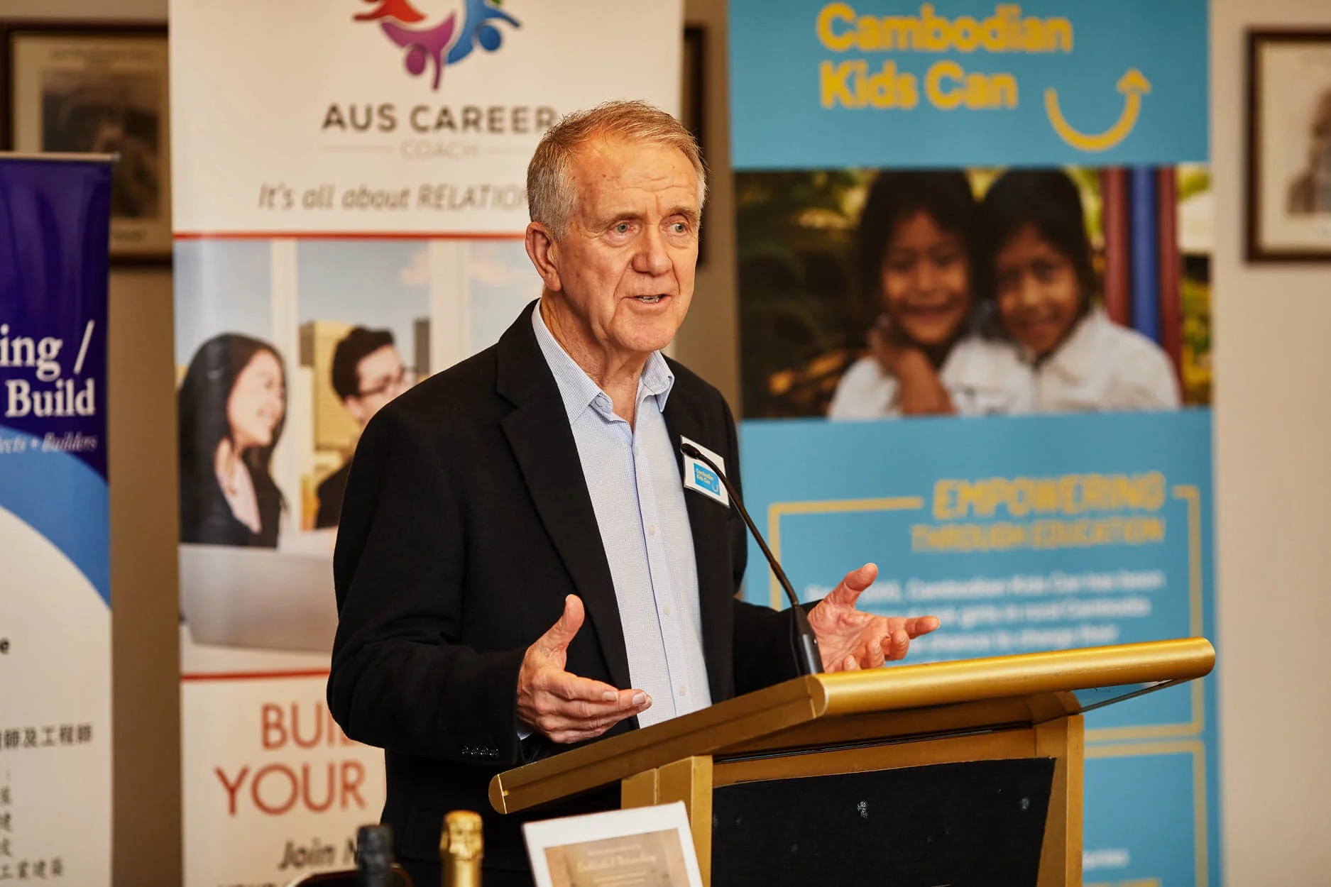 Patrick sharing the CKC story at the Kooyong fundraising event