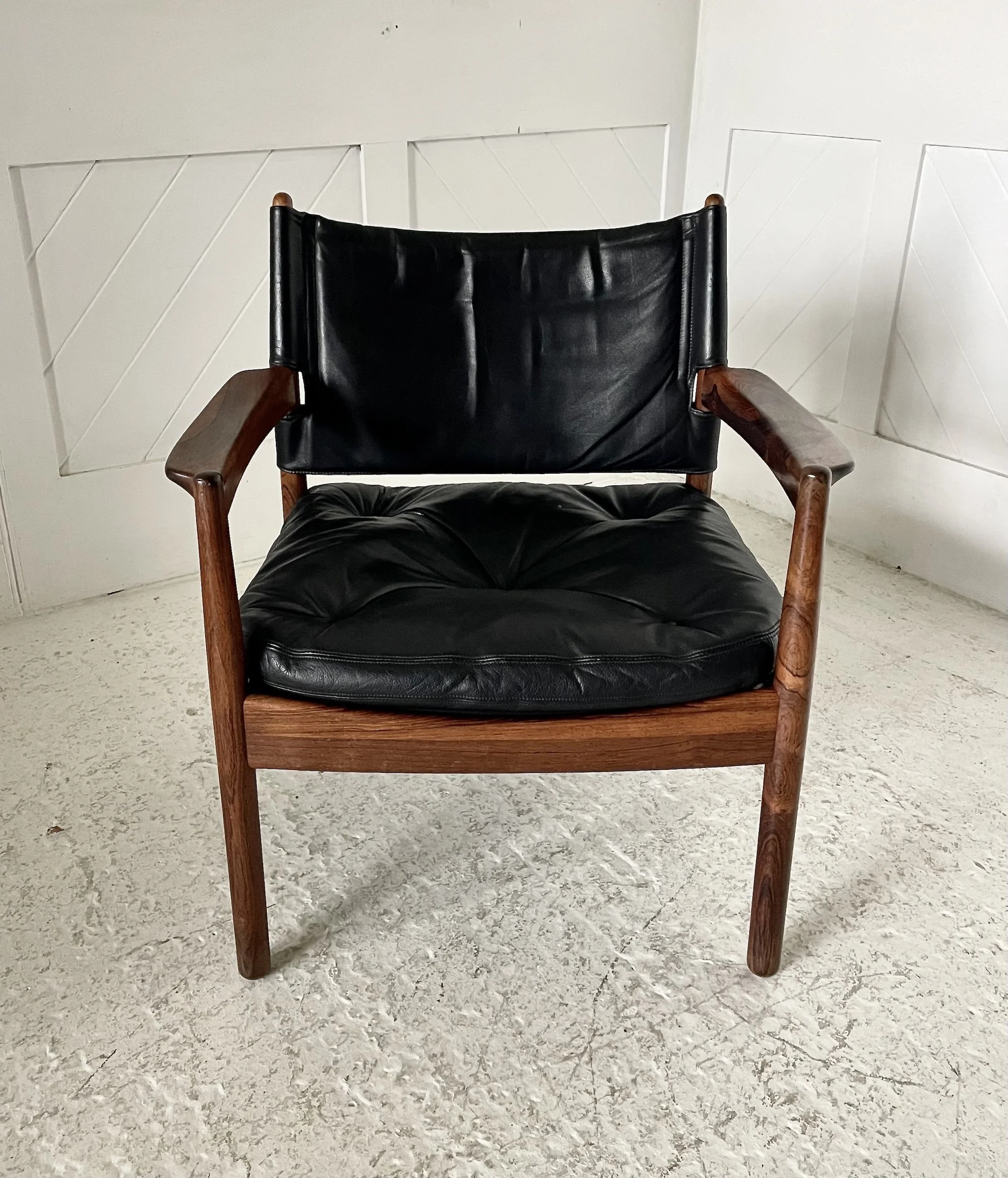 Sixties Rosewood and Leather Armchair