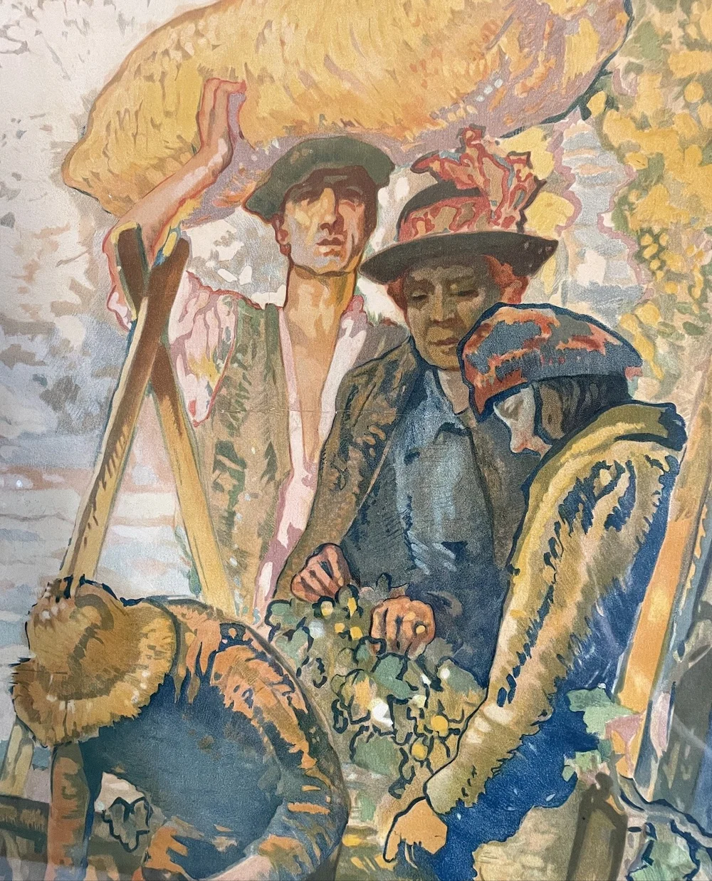 W139 ORIGINAL POSTER 'HOP PICKERS IN KENT' BY E A COX 1924 — PATCH