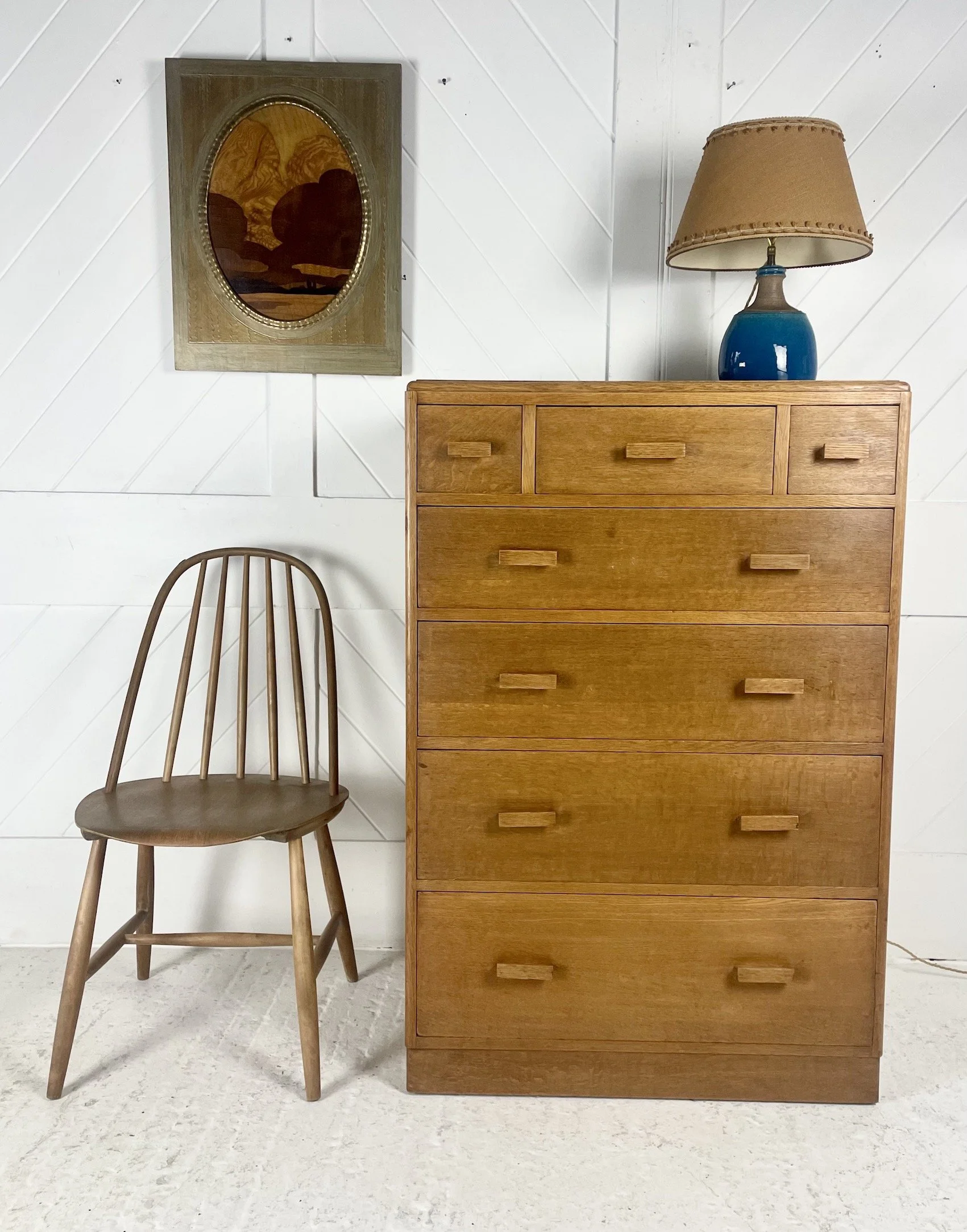 Thirties Oak Chest of Seven Drawers