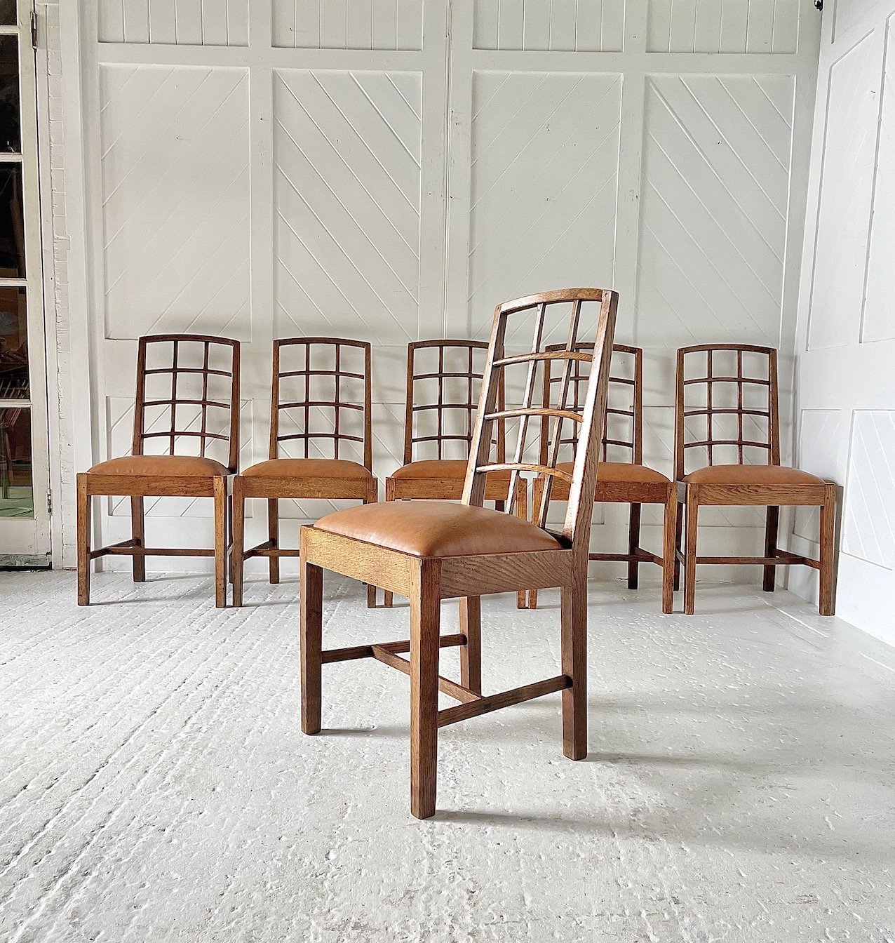 Edward Barnsley Set of 6 Oak Dining Chairs