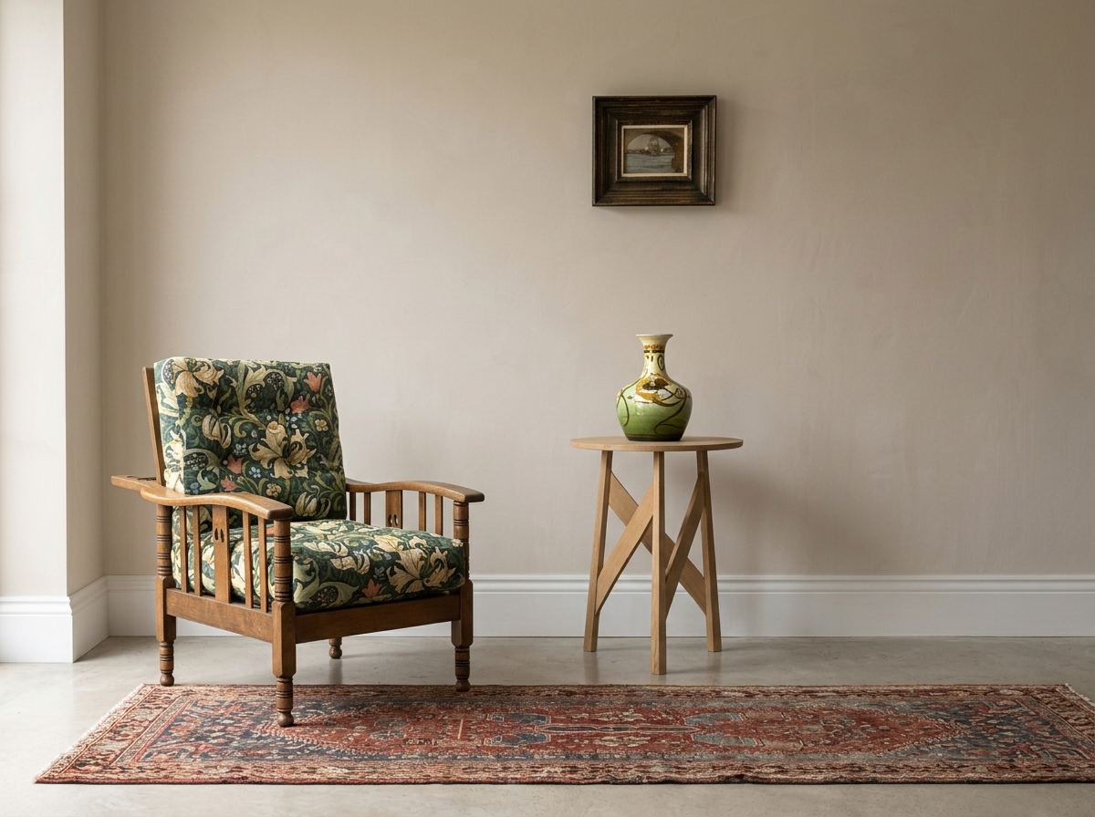 Arts & Crafts Oak Reclining Armchair