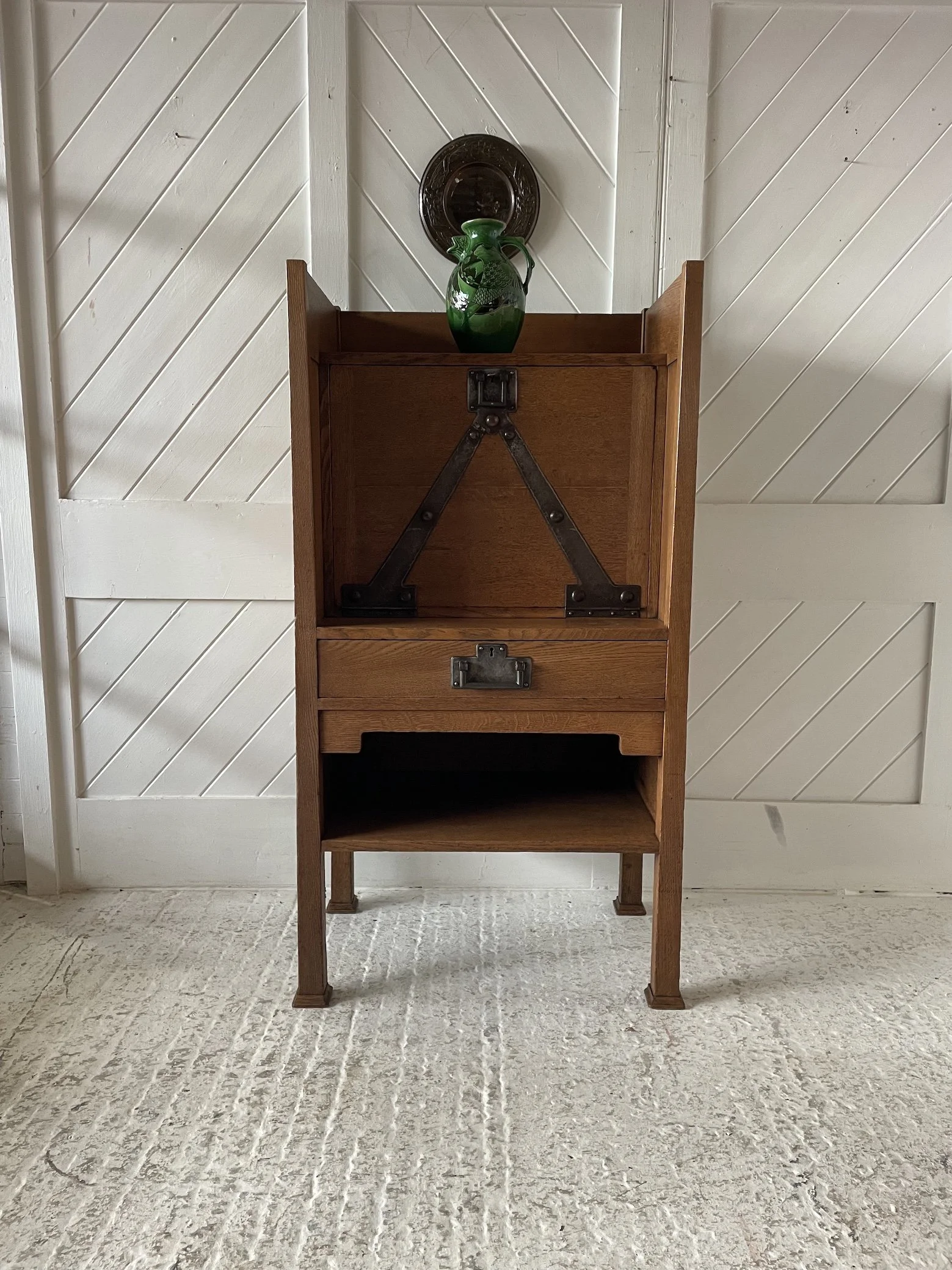 F463 Oak Arts & Crafts Bureau By Liberty & Co