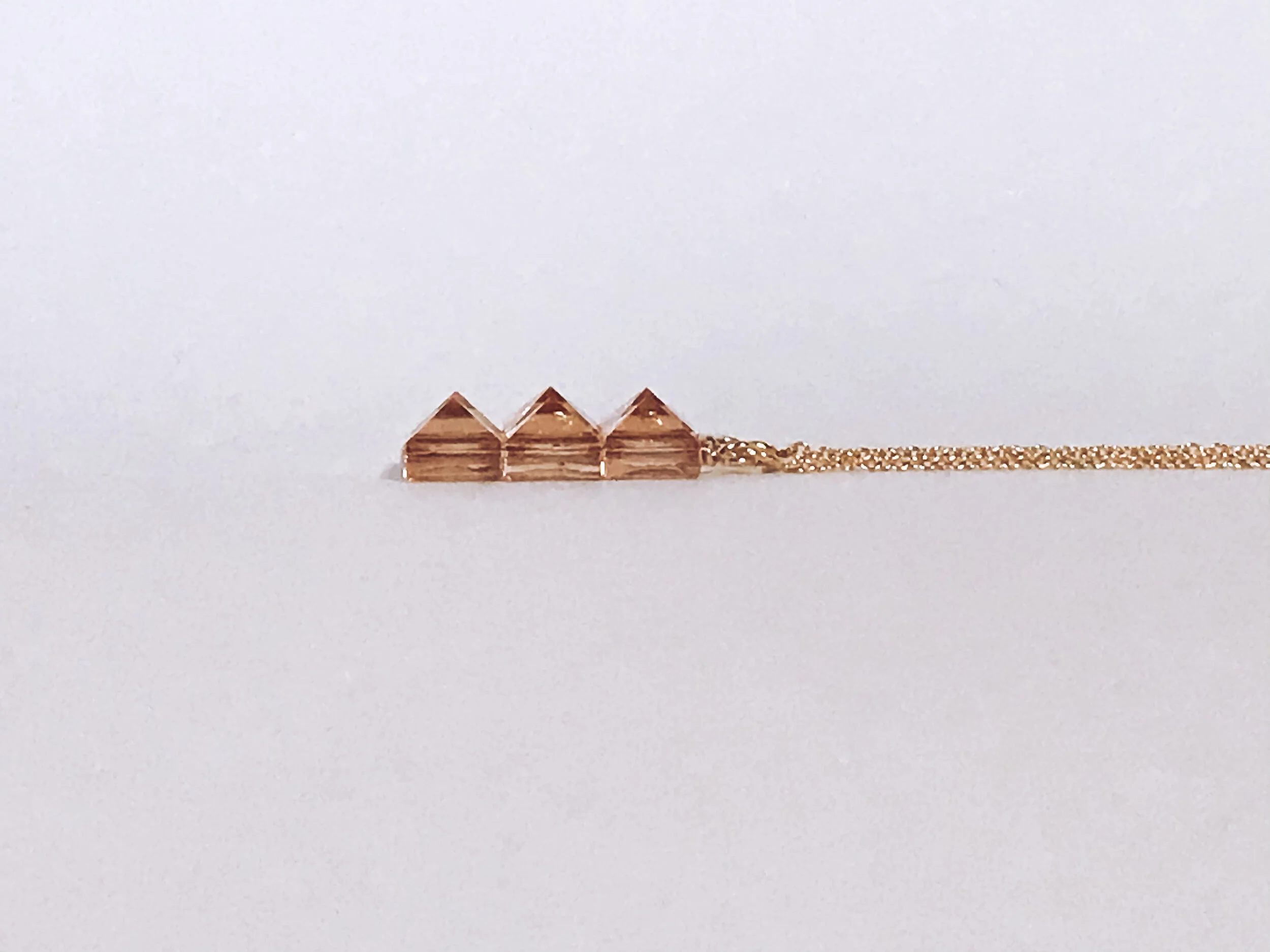 FRAMED EAR THREADER, honey, gold  