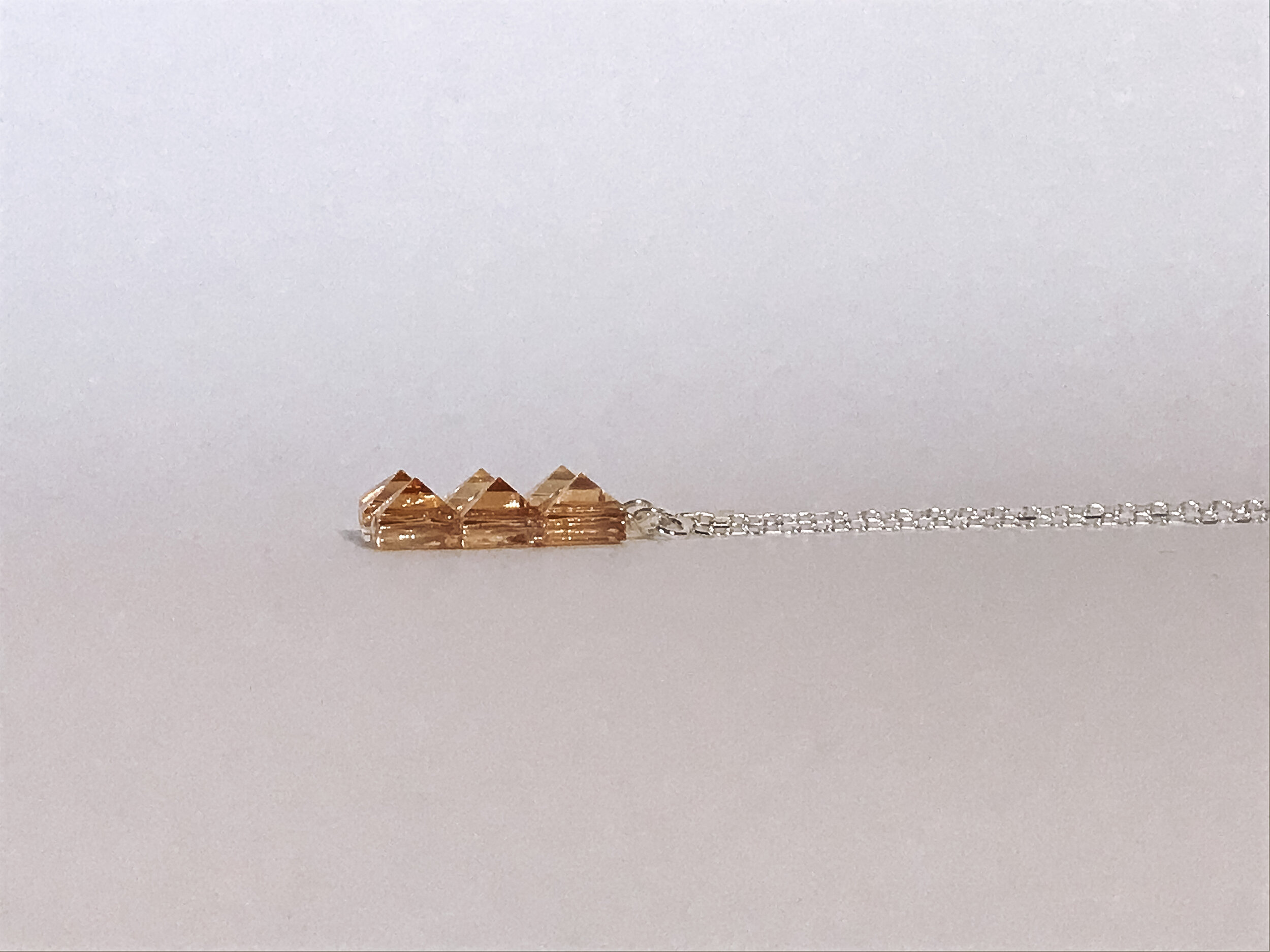 FRAMED EAR THREADER, honey, silver