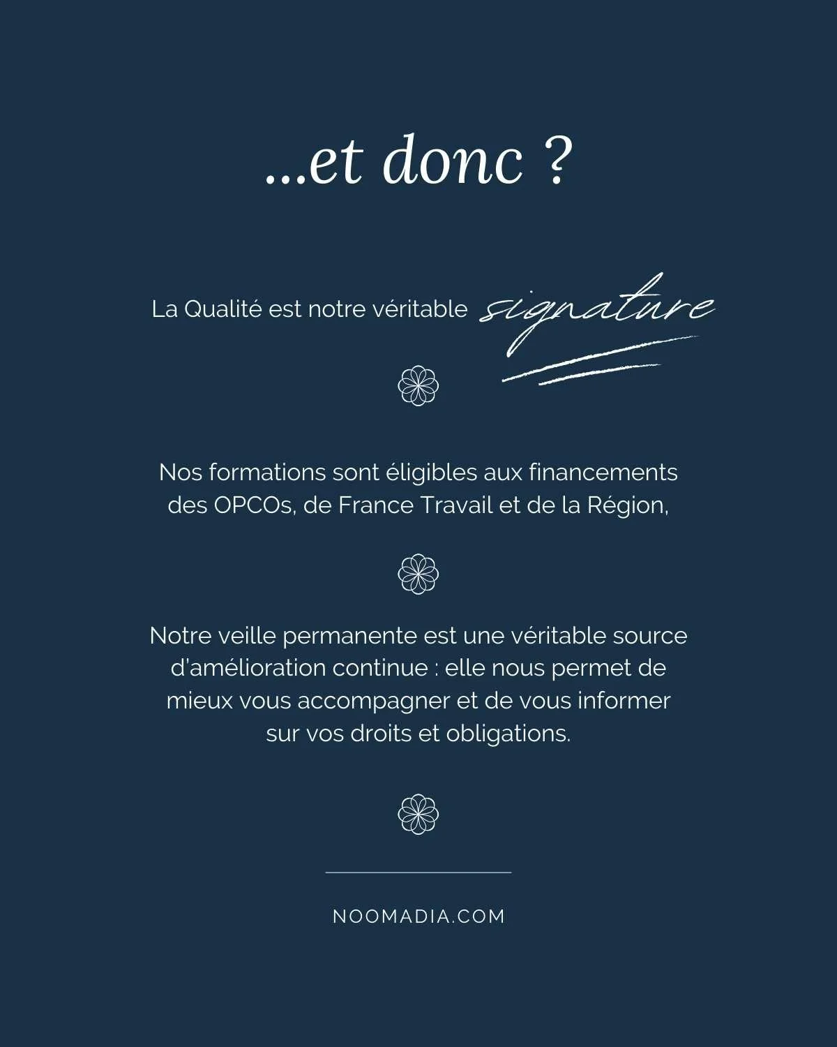 qualité des formations noomadia