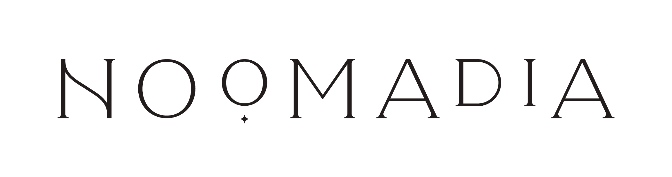 Logo Avec le texte NOMADIA en lettres majuscules et élégantes.