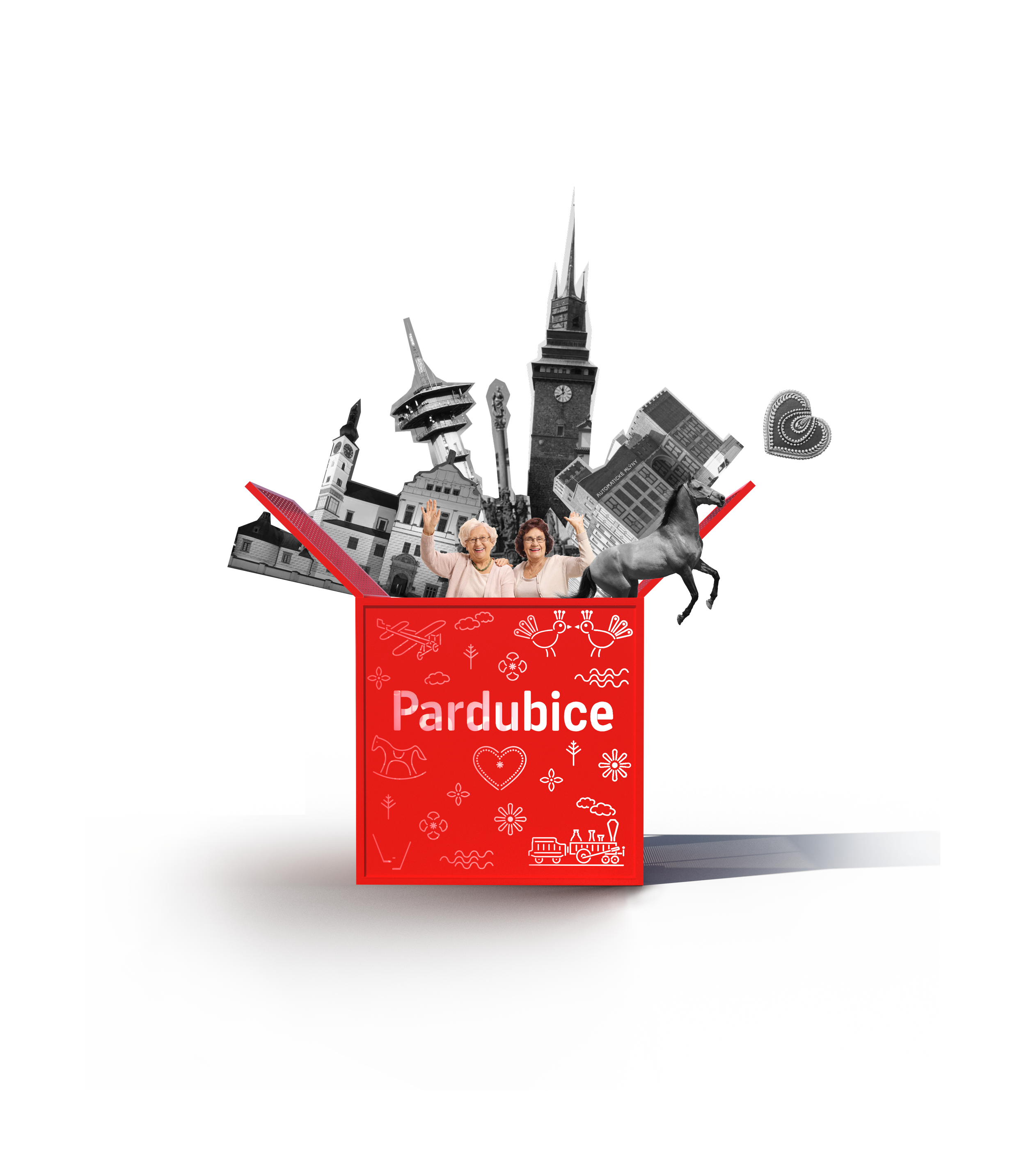  concept of a photopoint for a design contest  My idea was based of a play with a perspective and a scale. Tourist stuck their heads out of the box together with monuments or another popular attractions. 