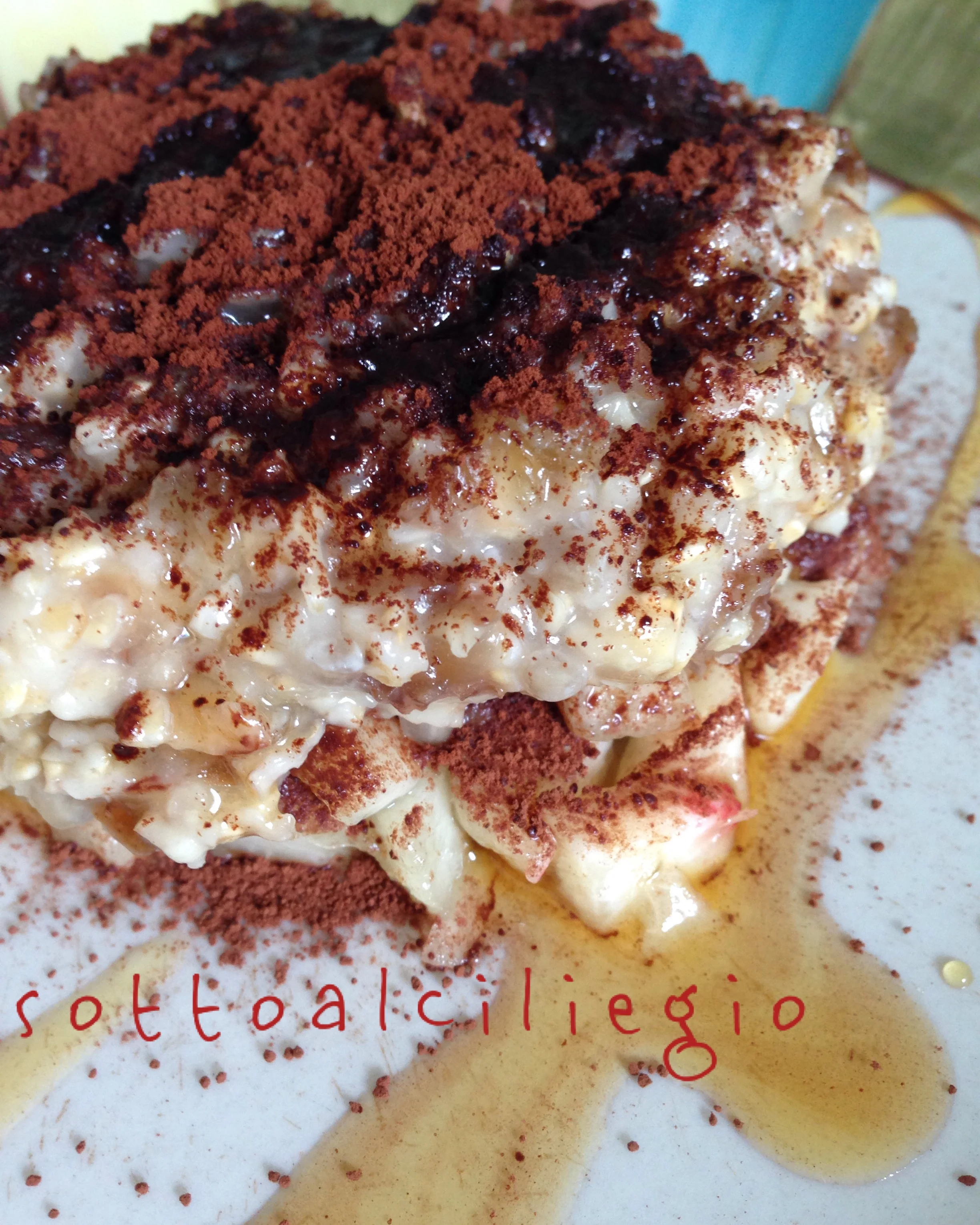Porridge "tiramisù" alle pesche