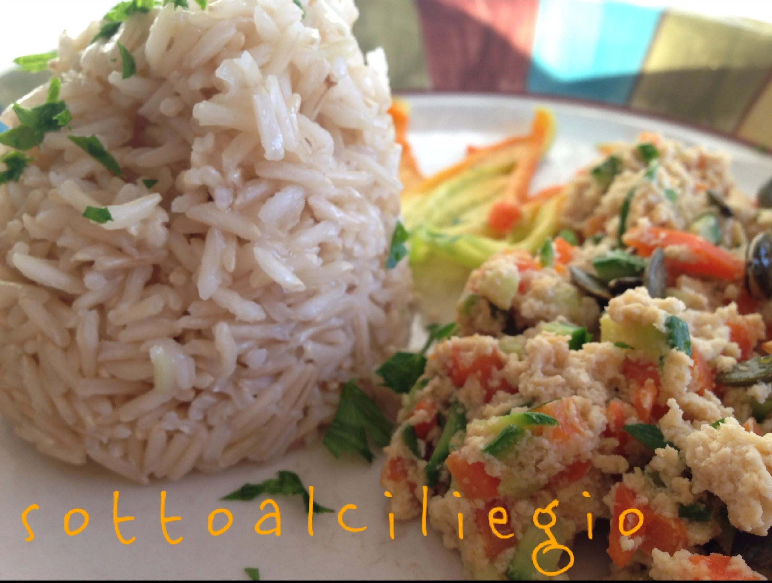 Tofu strapazzato e basmati integrale