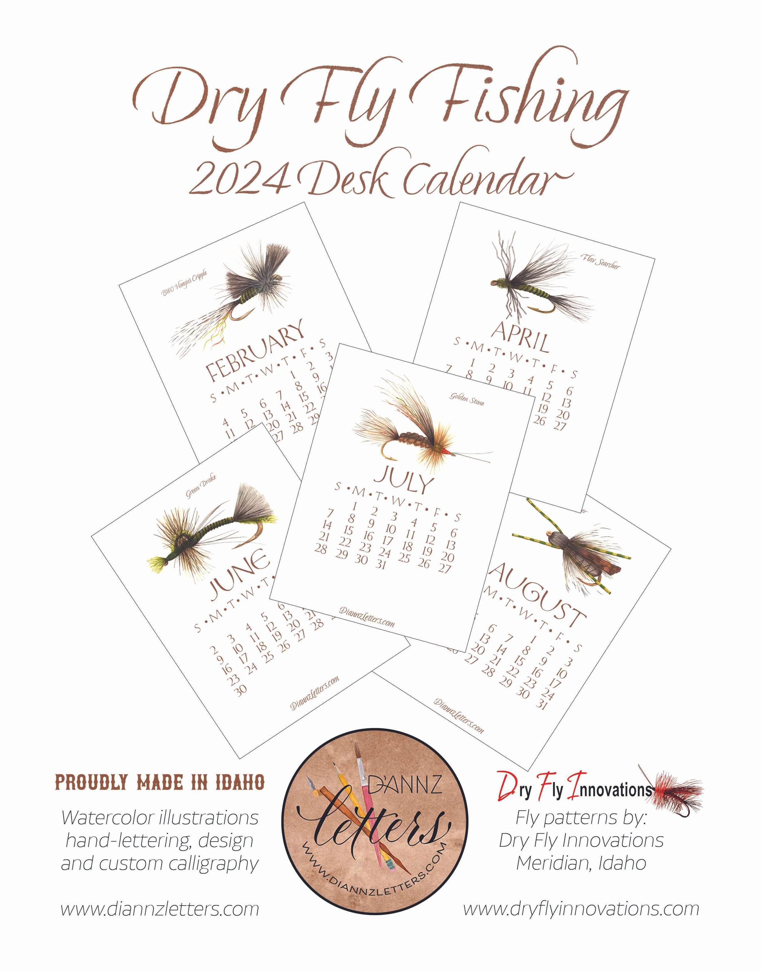 Calligraphy Floral Desk Calendar — D'AnnZ Letters Custom