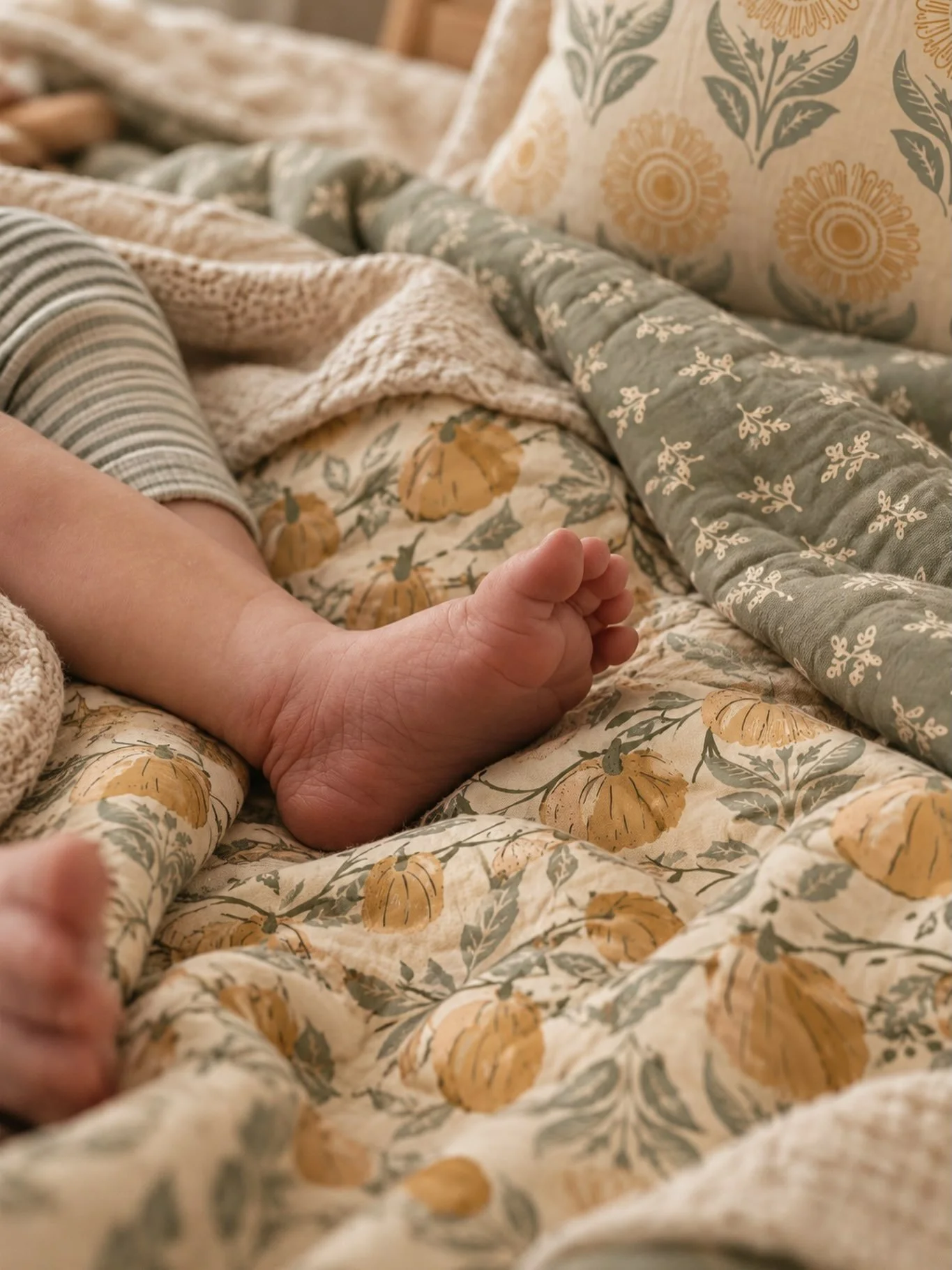 The sweetest little moments deserve a little beauty, too. 🤍

Tiny toes, cozy layers, and patterns inspired by the warmth of home.

Our Heirloom Harvest collection brings together soft sage, golden pumpkins, and vintage-inspired botanicals for a look