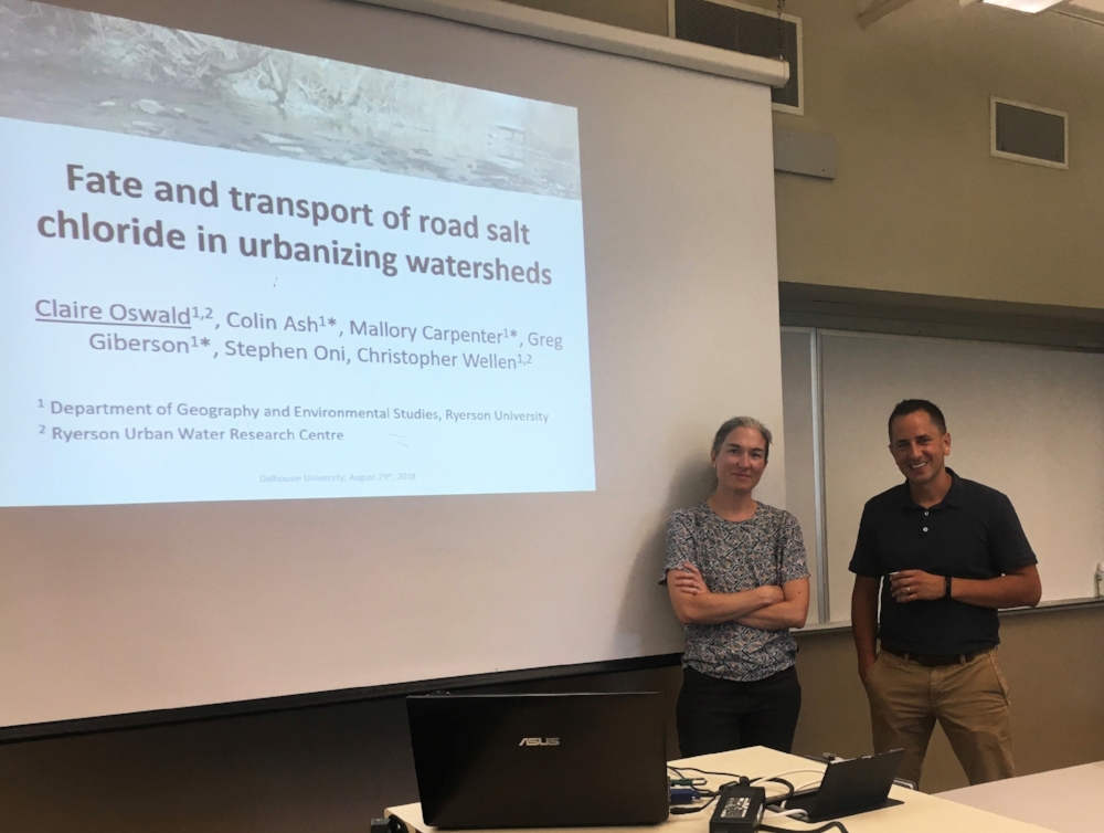Dr. Oswald and Dr. Kurylyk after the talk on August 29, 2018. Photo from Paula Zwicker.