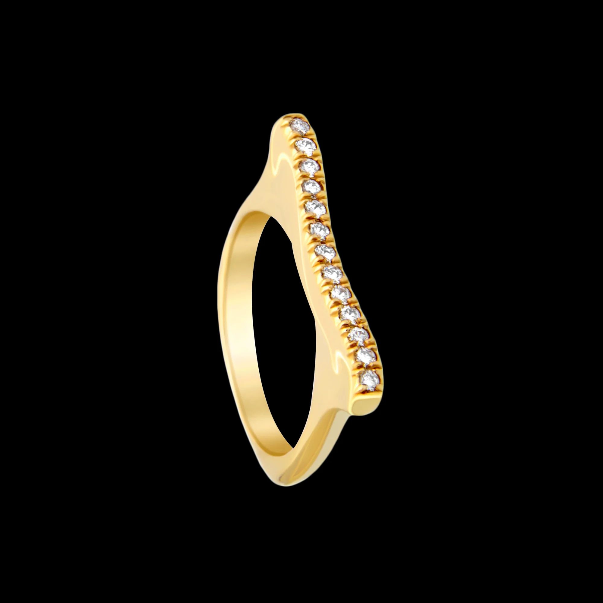 FRIDA | Fine Jewellery. Strata™ Collection. Diamond stacking ring in 18kt yellow gold. FRI 10381A.