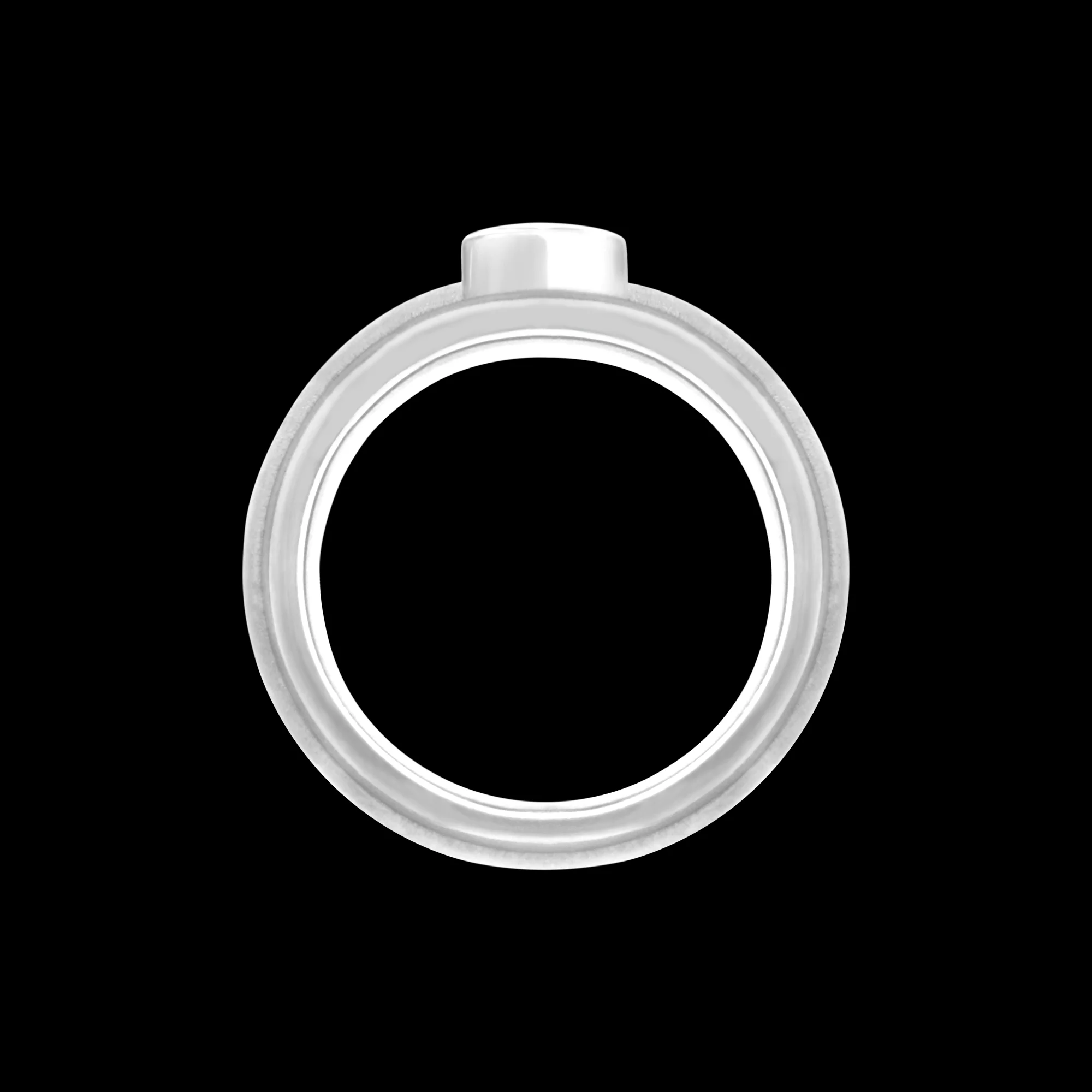 FRIDA | Fine Jewellery. Elska Collection. Round ring in 18kt palladium white gold set with brilliant-cut diamonds. View2.