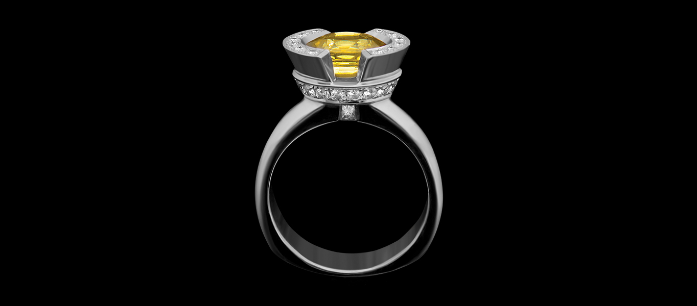 YELLOW SAPPHIRE LUNA, CELESTIAL RING. 