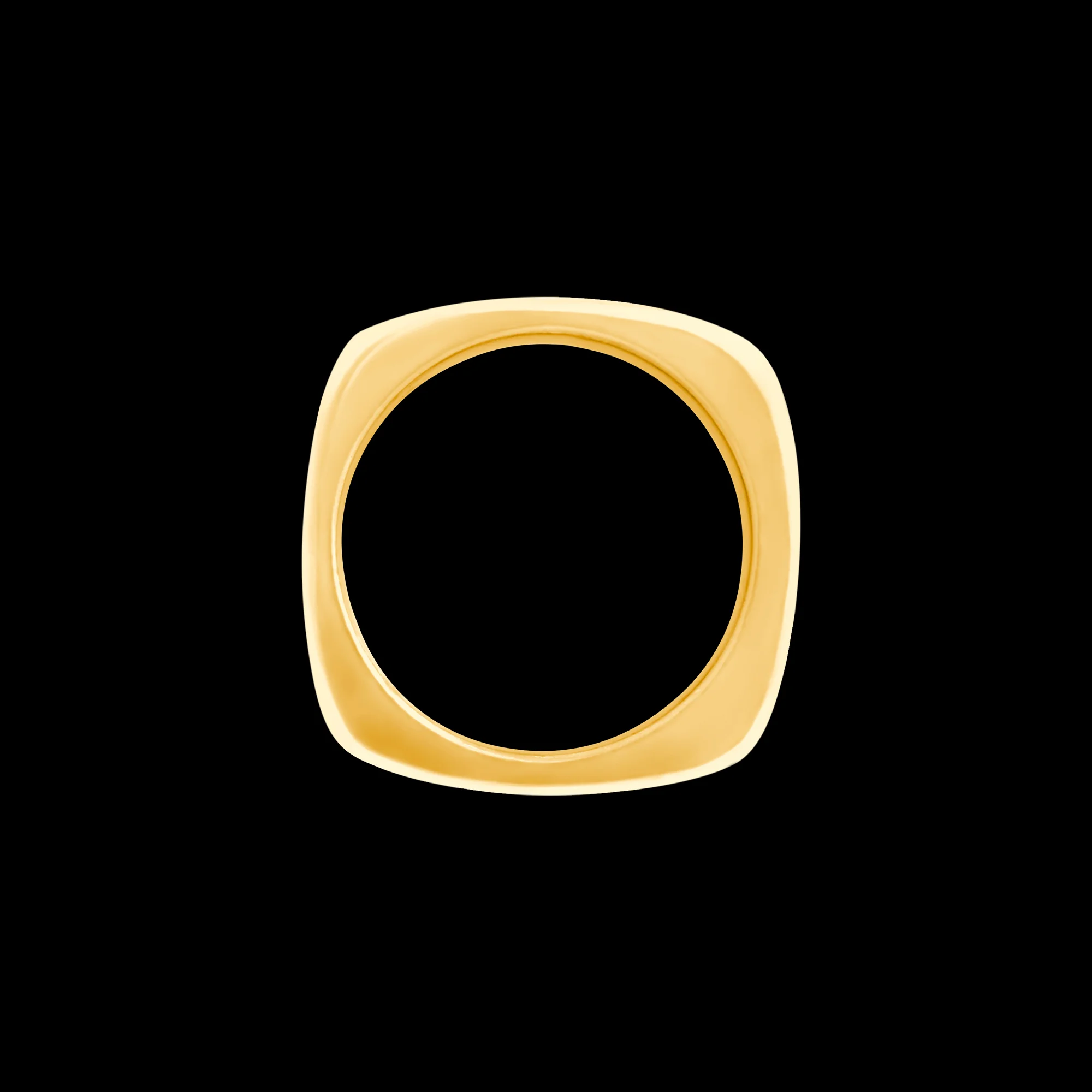 FRIDA | Fine Jewellery. Elska Collection. Rounded-square diamond band in 18kt yellow gold. View2.