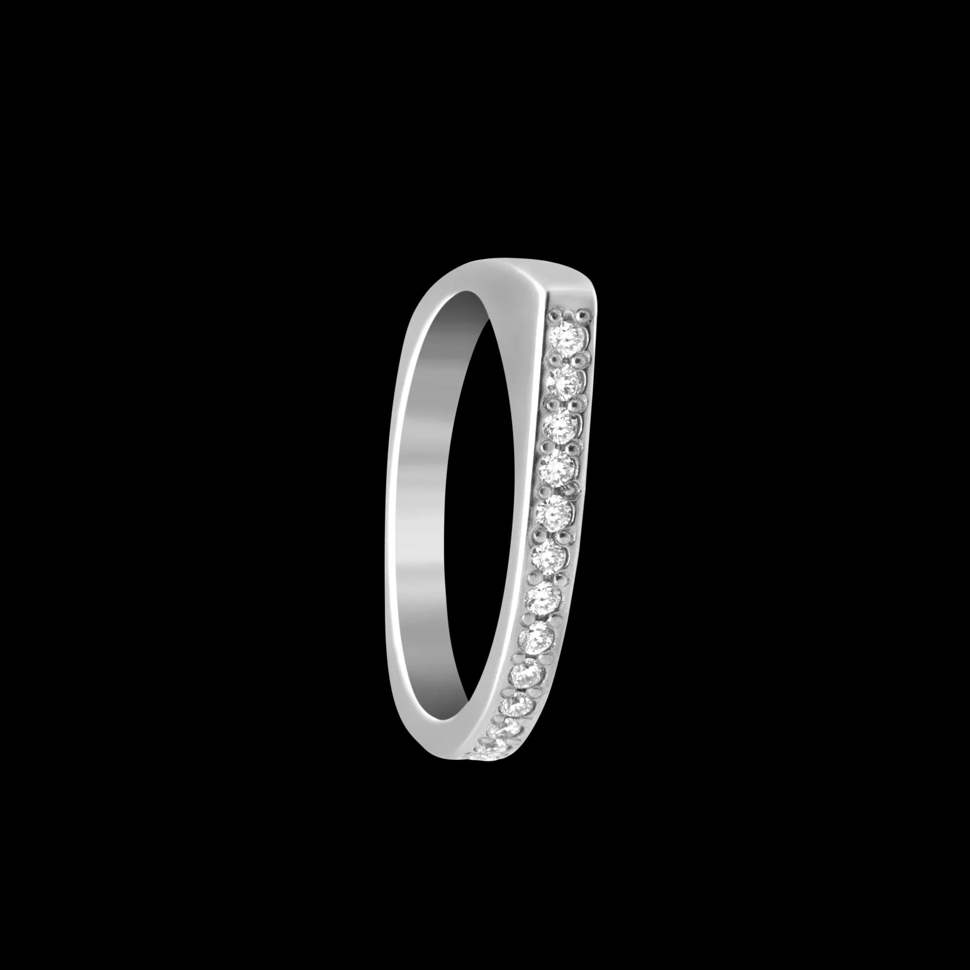 FRIDA | Fine Jewellery. Celestial Collection. Sól band in 18kt white gold set with diamonds. View1.
