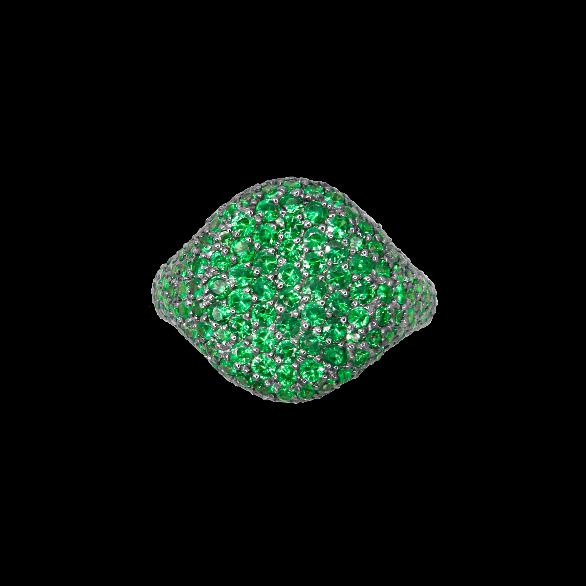 FRIDA | Fine Jewellery. Precious pinky ring in 18kt pink gold with tsavorite. View 2.