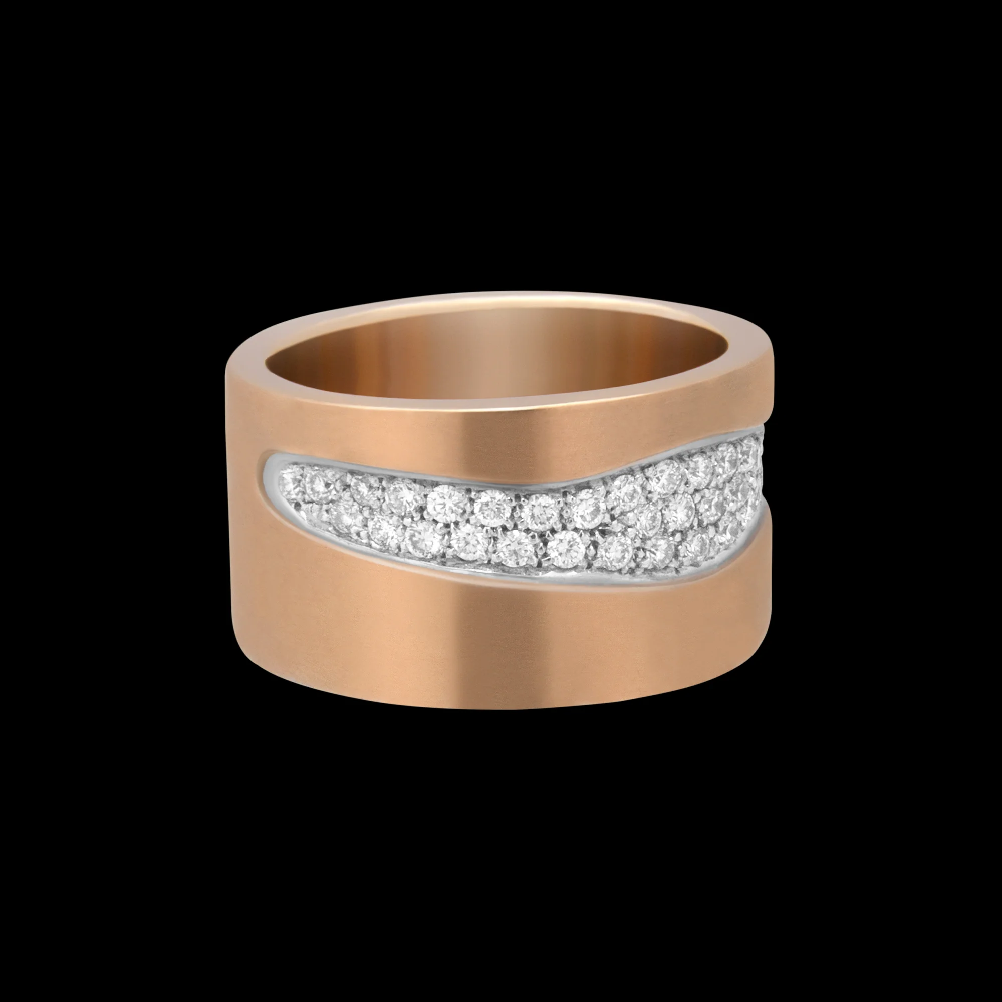 FRIDA | Fine Jewellery. Ocean Collection, Geode ring. Custom designed ring in 18kt pink gold with pavé-set brilliant-cut diamonds set in 18kt white gold. FRI 10423A. View 2.jpg