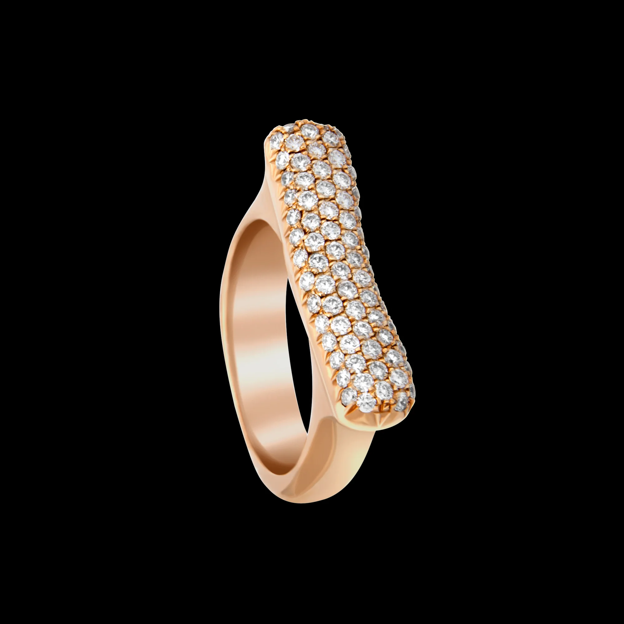FRIDA | Fine Jewellery. Strata™ Collection. Diamond stacking ring in 18kt pink gold. FRI 10304A FP.