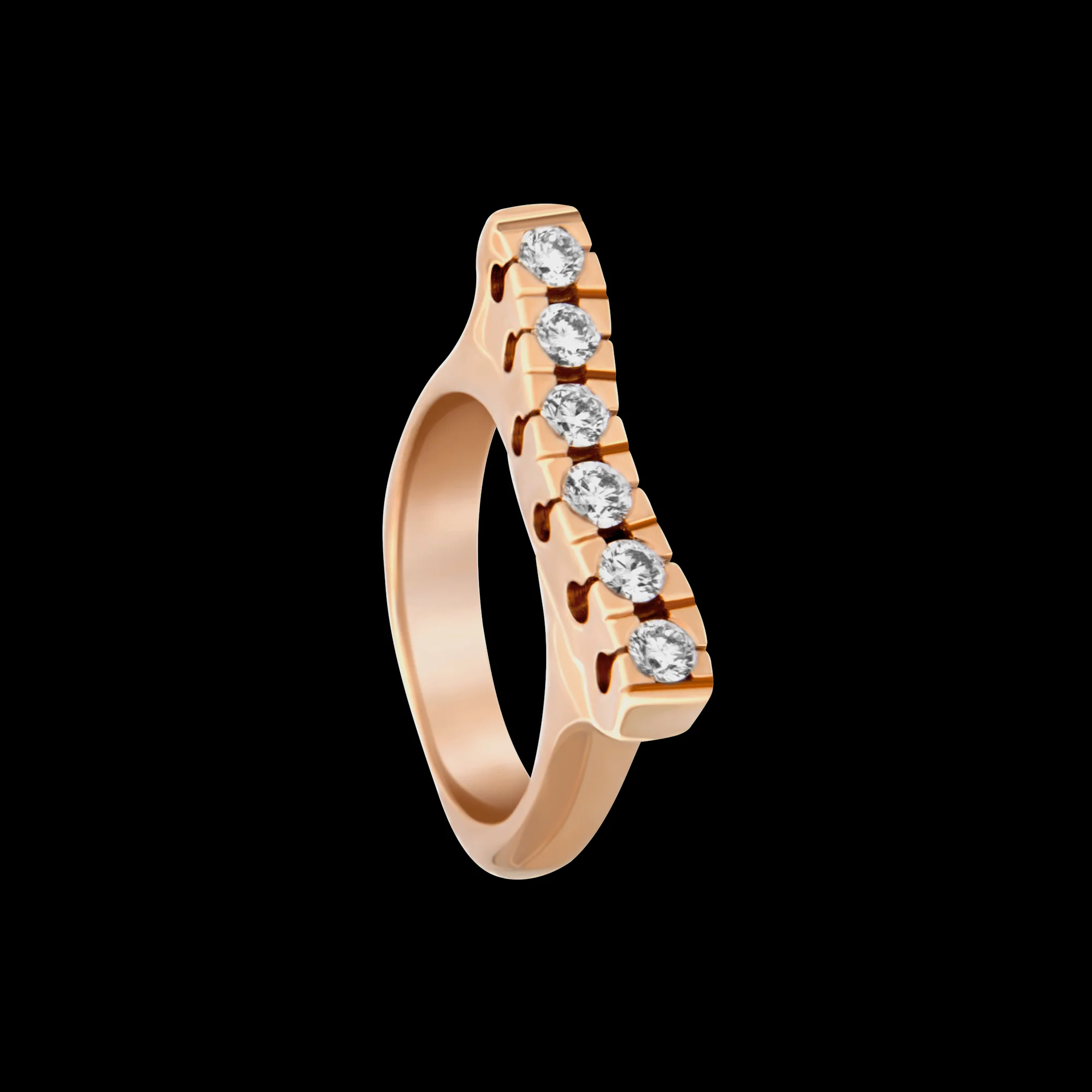 FRIDA | Fine Jewellery. Strata™ Collection. Diamond stacking ring in 18kt pink gold. FRI 10344A.