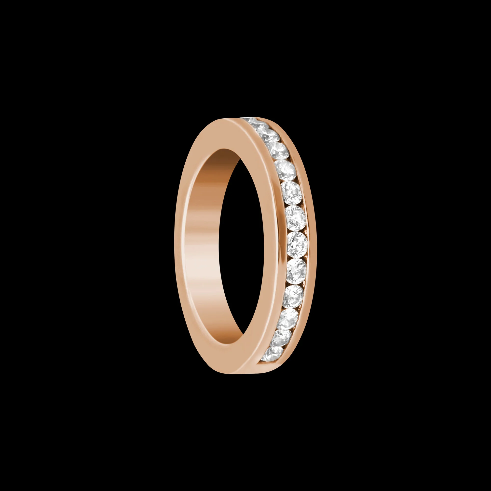 FRIDA | Fine Jewellery. Elska Collection. Round diamond band in 18kt pink gold. View 2.