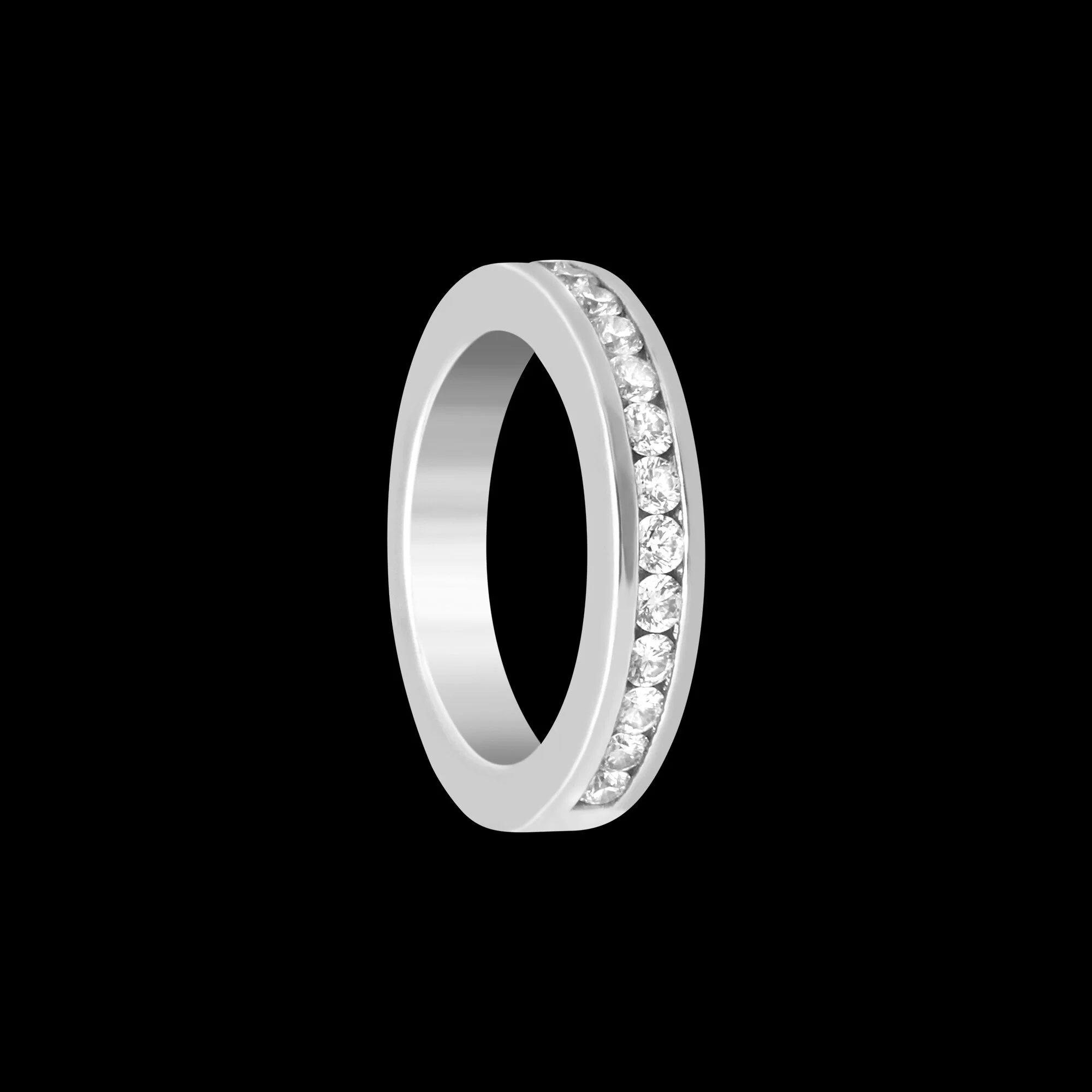 FRIDA | Fine Jewellery. Elska Collection. Round diamond band in 18kt palladium white gold. View 2.