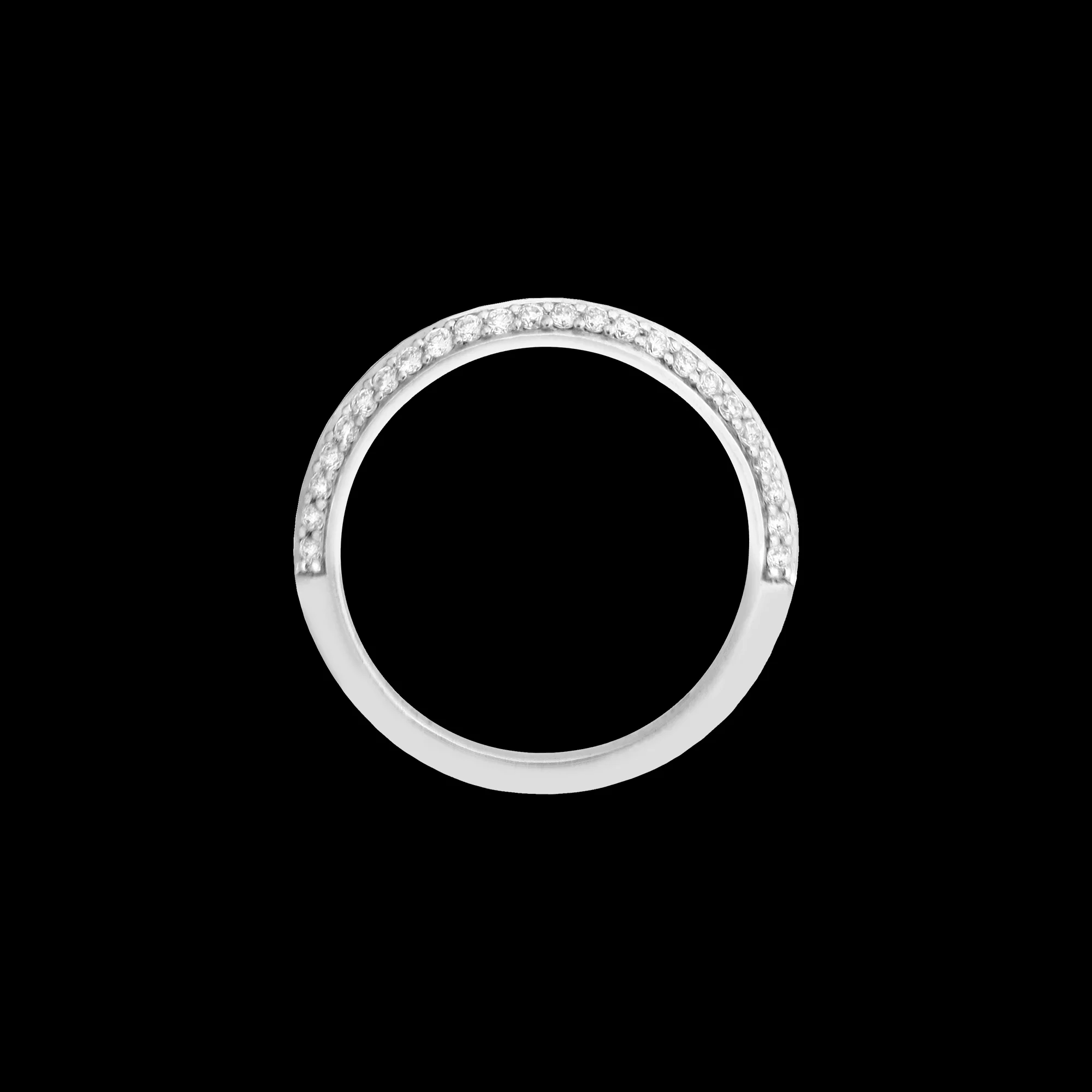 FRIDA | Fine Jewellery. Stacking ring. Damond knife edge band in 18kt white gold. View3.