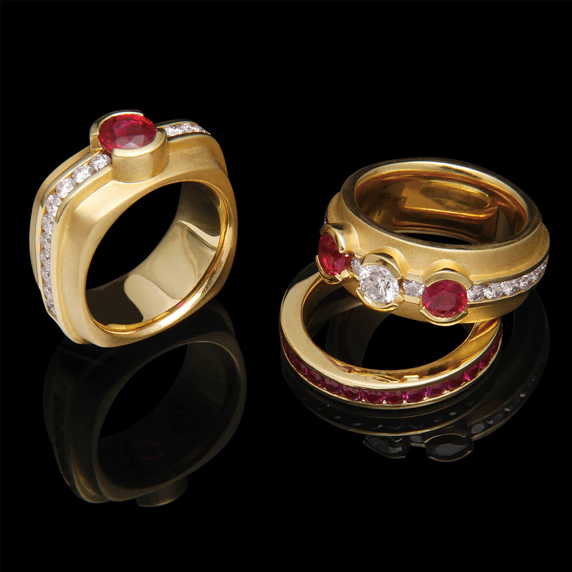 Custom 18kt Elska engagement rings with rubies and diamonds | Signature Engagment. FRIDA | Fine Jewellery.jpg