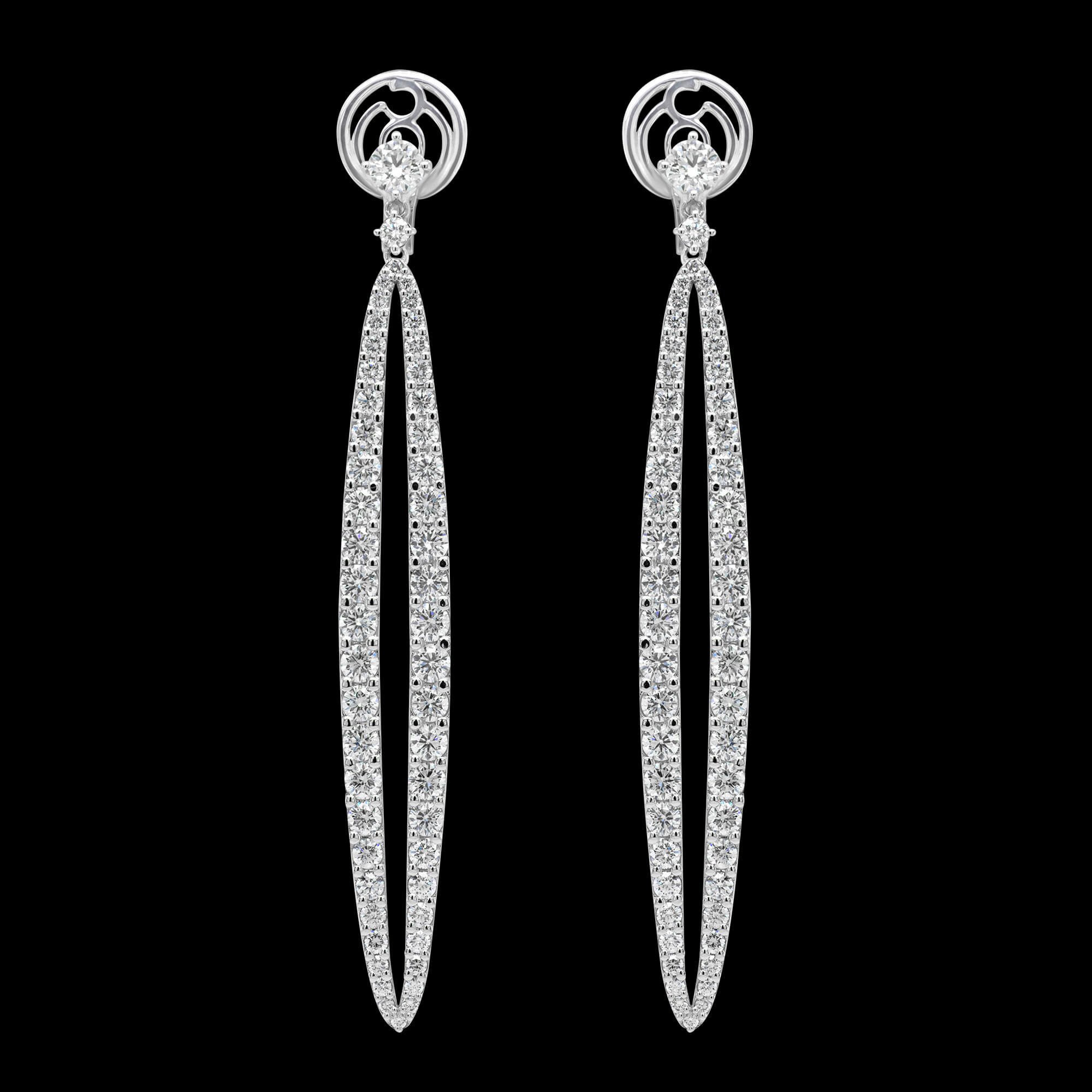 Custom 18kt white gold and diamond dangle earrings. FRIDA | Fine Jewellery.jpg