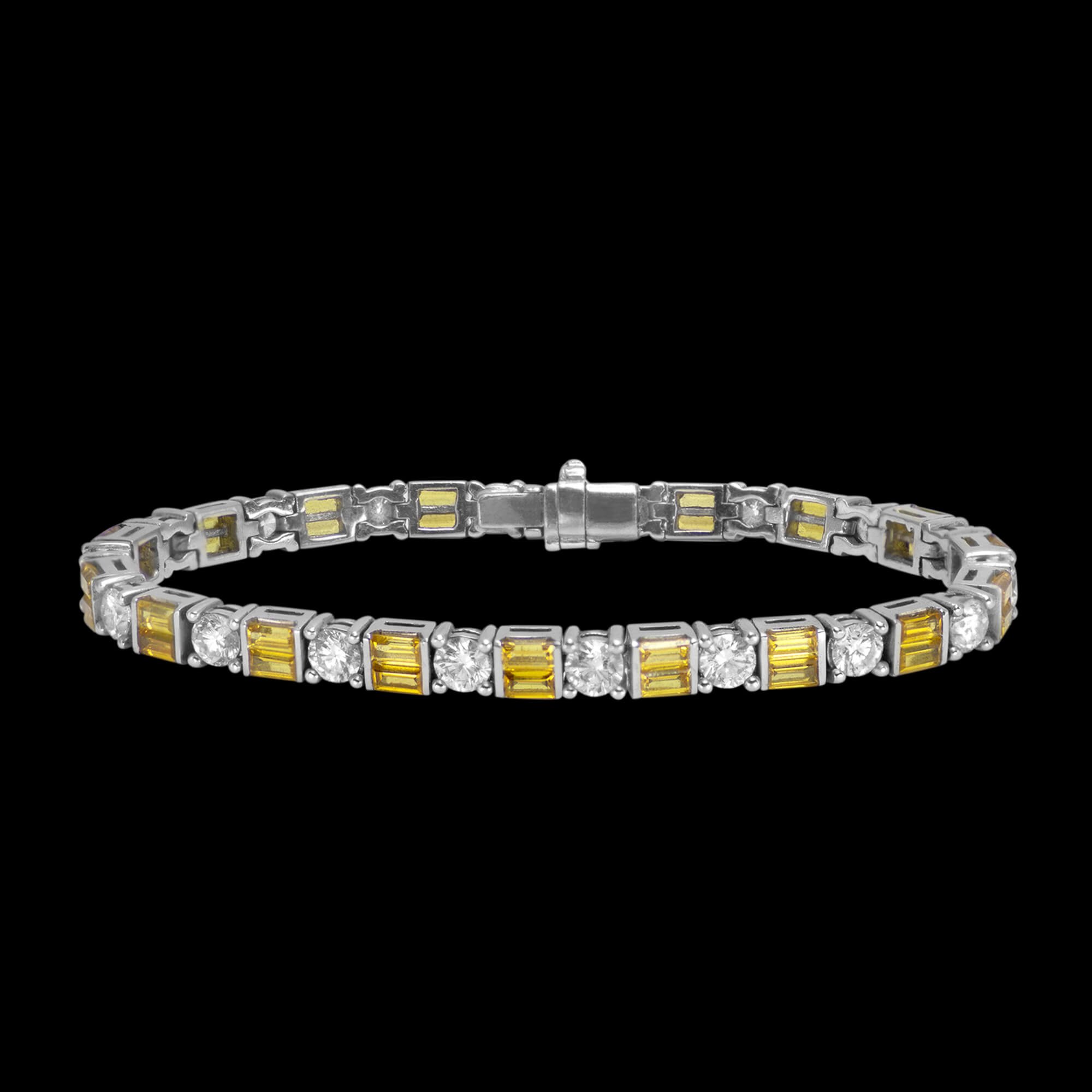 /shop-frida-fine/yellow-sapphire-diamond-baguette-tennis-bracelet