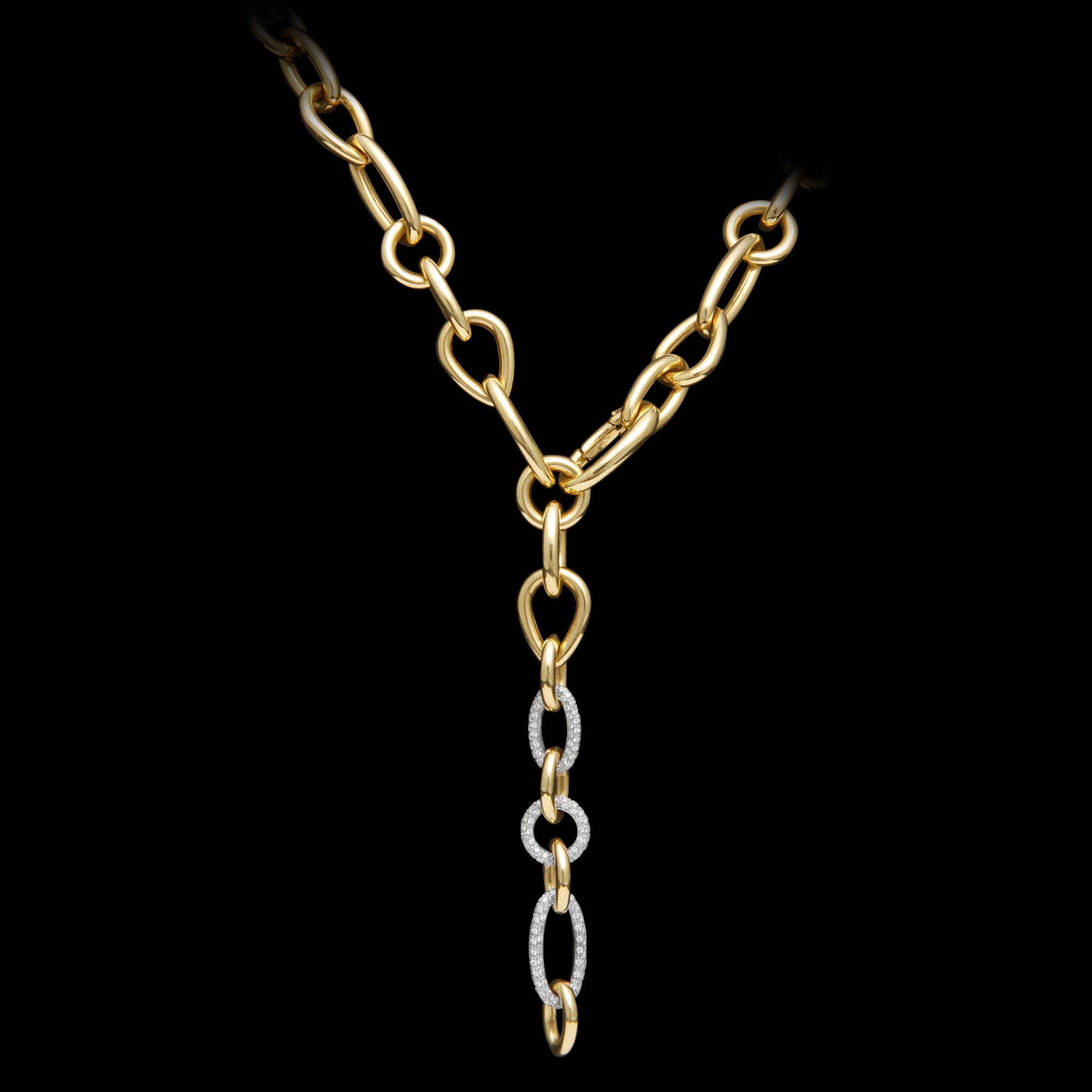 FRIDA | Fine Jewellery. FRIDA FINE adjustable lariat chain in 18kt yellow and white gold and diamond accents.jpg