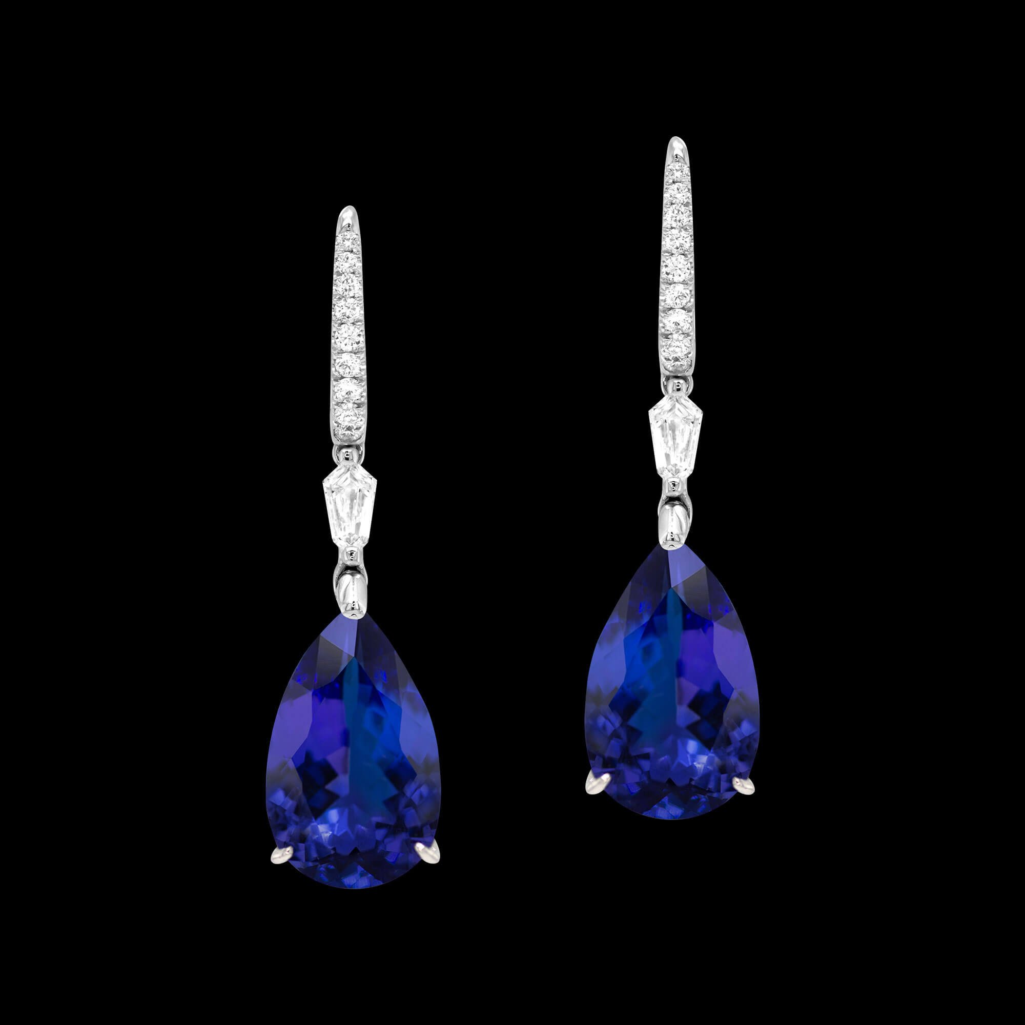 Custom 18kt white gold drop earrings with Tanzanite and diamonds. FRIDA | Fine Jewellery.jpg