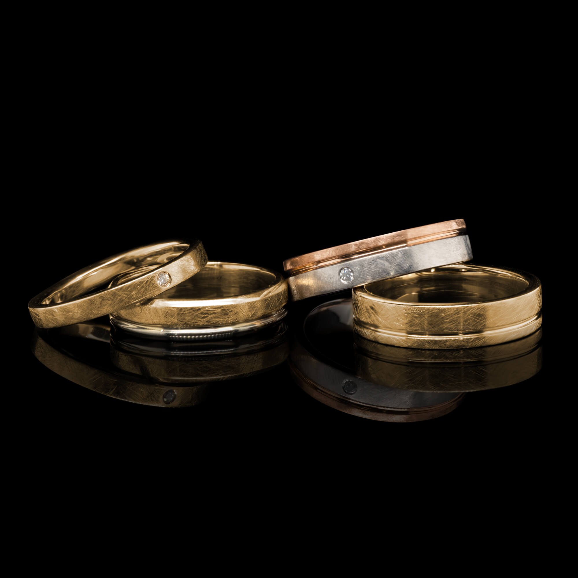 Custom hand-textured 18kt gold men's wedding bands | Engagement. FRIDA | Fine Jewellery.jpg