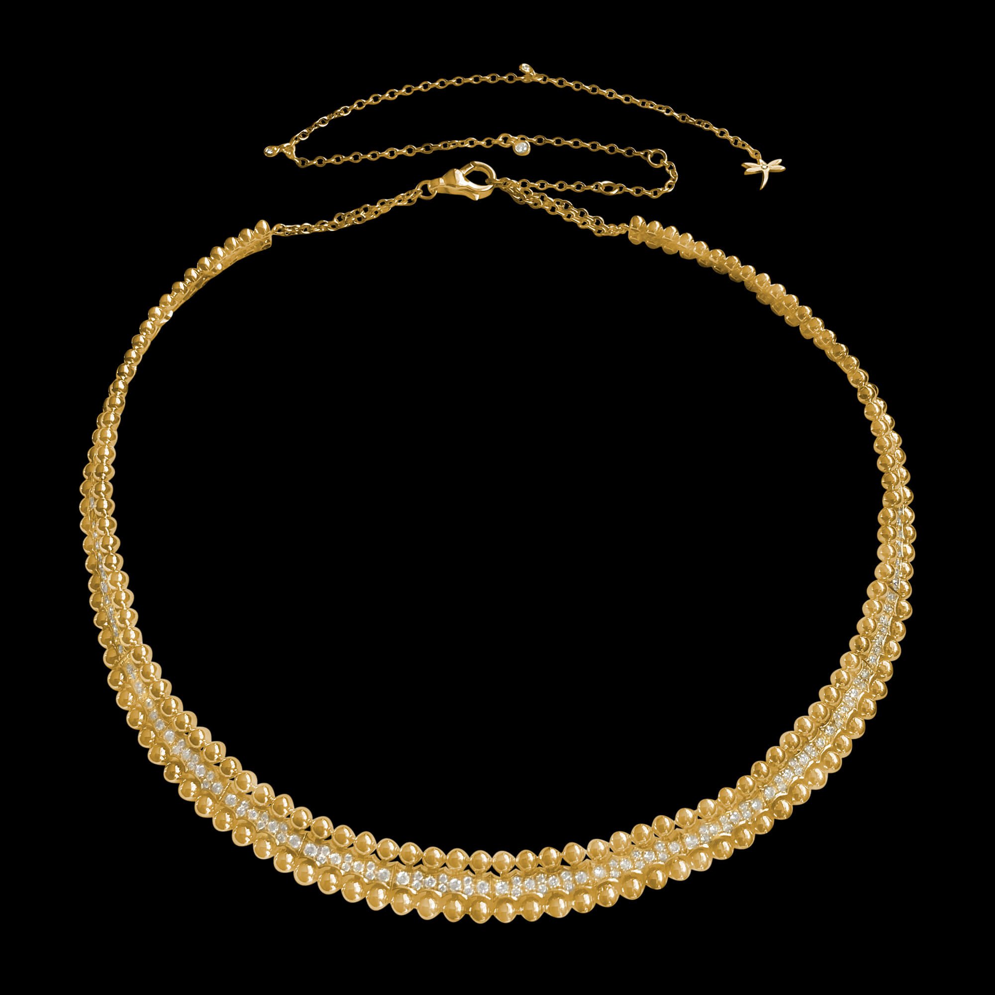 Custom 18kt yellow gold collar necklace with diamonds. FRIDA | Fine Jewellery.jpg