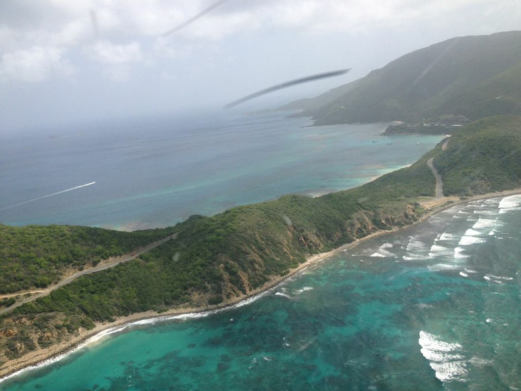 Flying over Virgin Gorda
