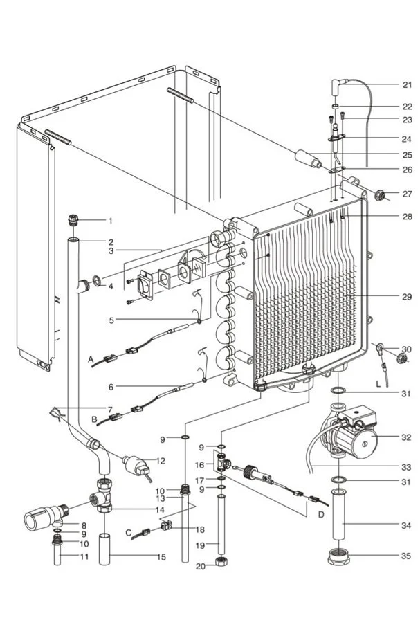 HRE Heat Exchanger (Watersided) Combi Boilers Spares