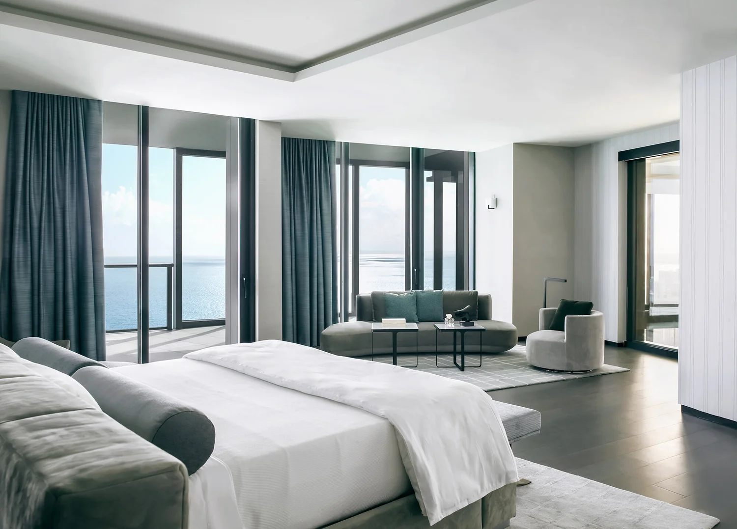 Oceanfront Penthouse Interior Design — Michael Wolk Design - Contemporary Penthouse Interior Design Near Waterfront