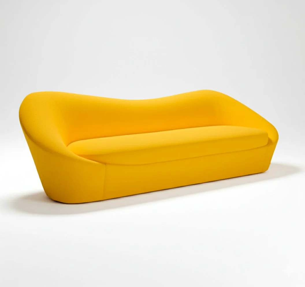 HAL-E curved yellow sofa