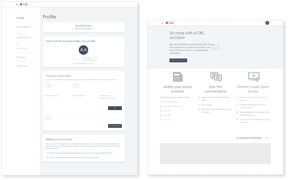 Mid- to high-fidelity wireframes.
