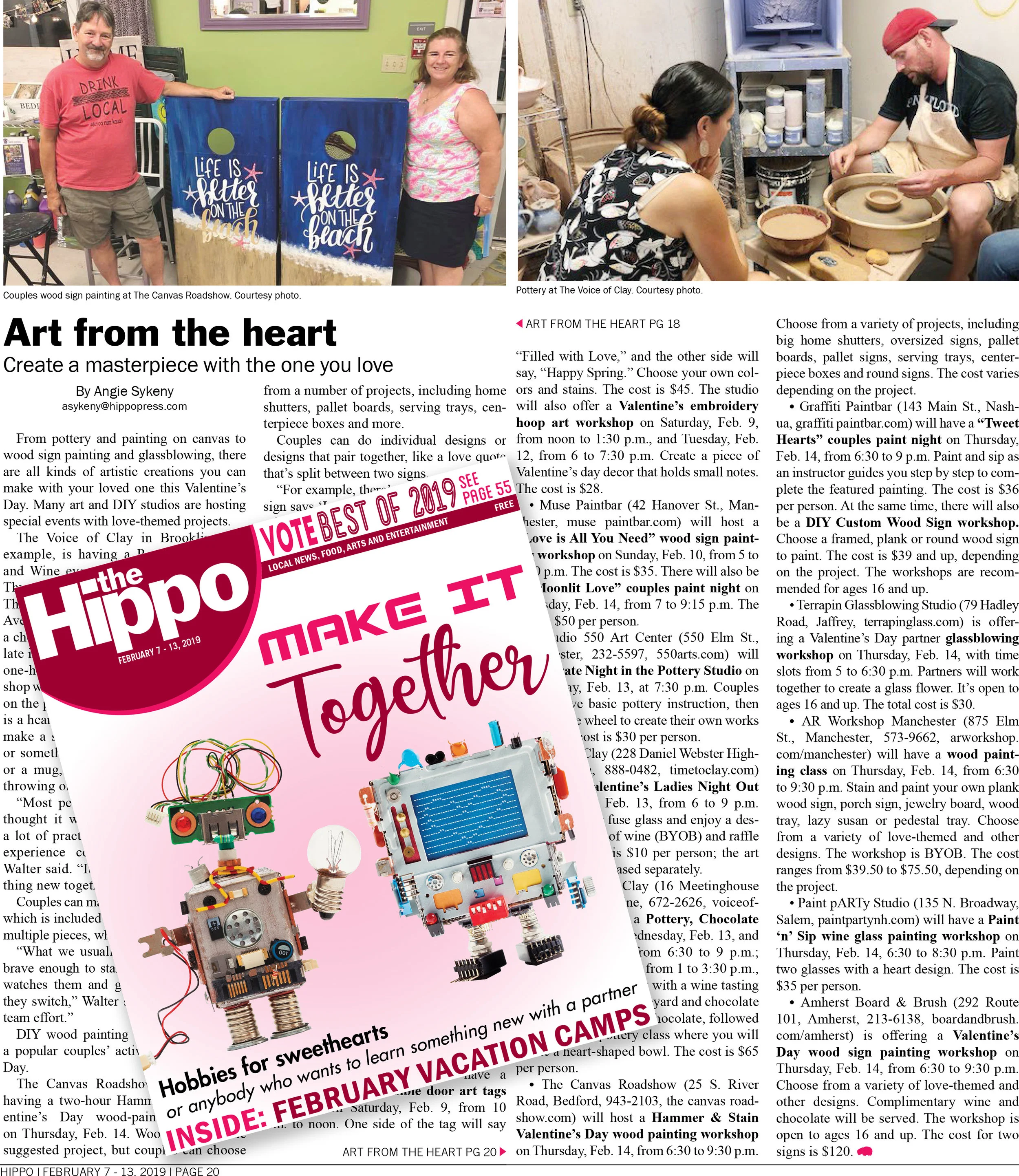 Art from the Heart | THE HIPPO | February 2019 Read the entire article .