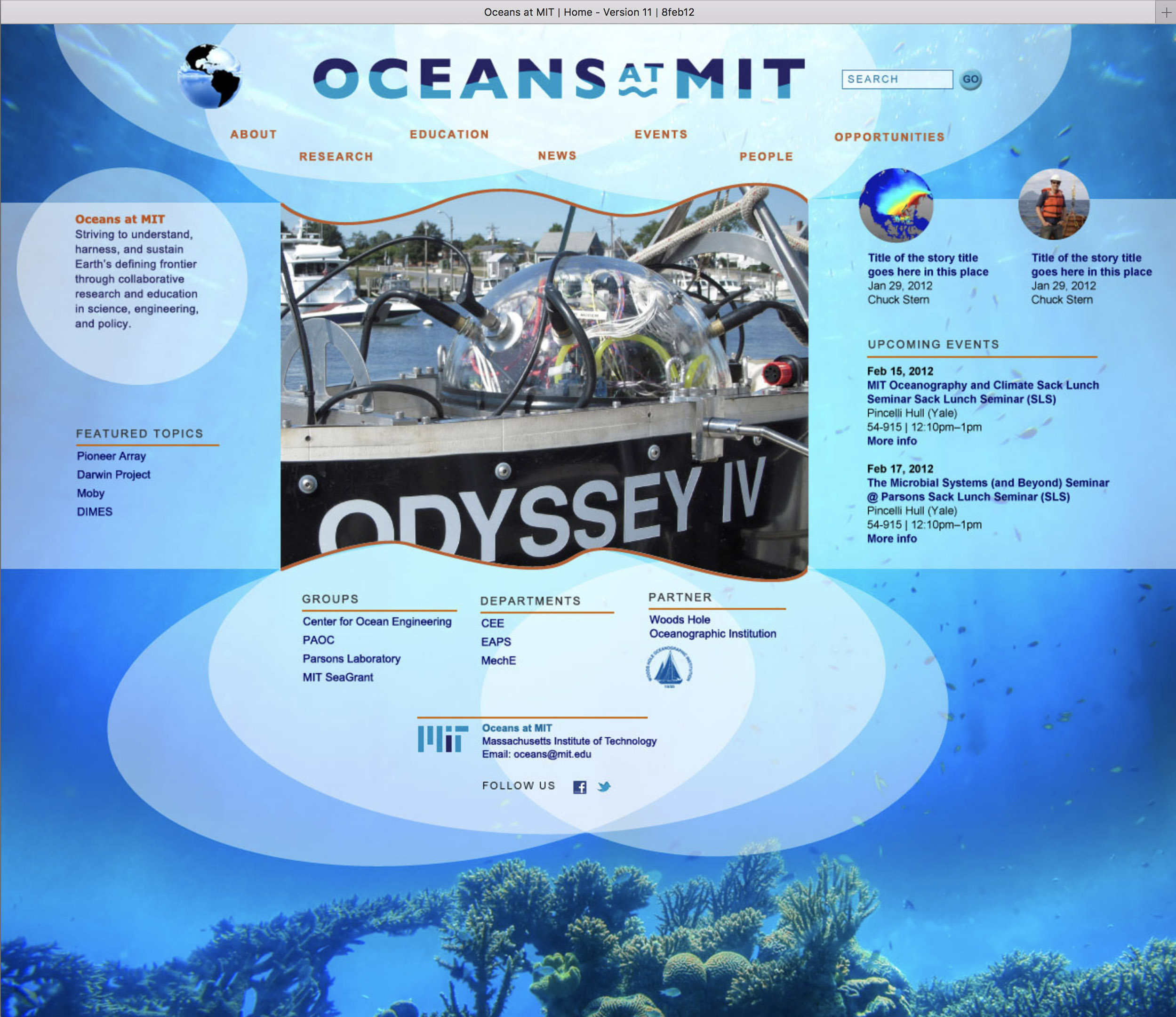 Mockup for Oceans at MIT website, 3 of 3