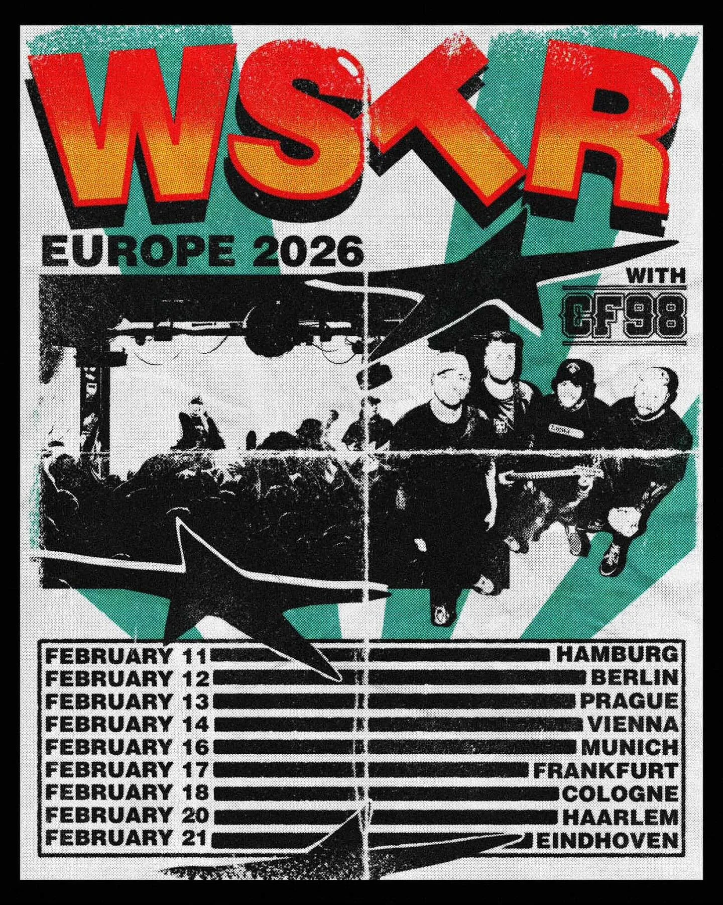 Mainland EU! We&rsquo;re coming back for you Feb 2026! 

Stoked to be heading out with our friends @cf98band 
Tickets on sale Friday. See you soon!

Artwork: @crunchgraphsupreme