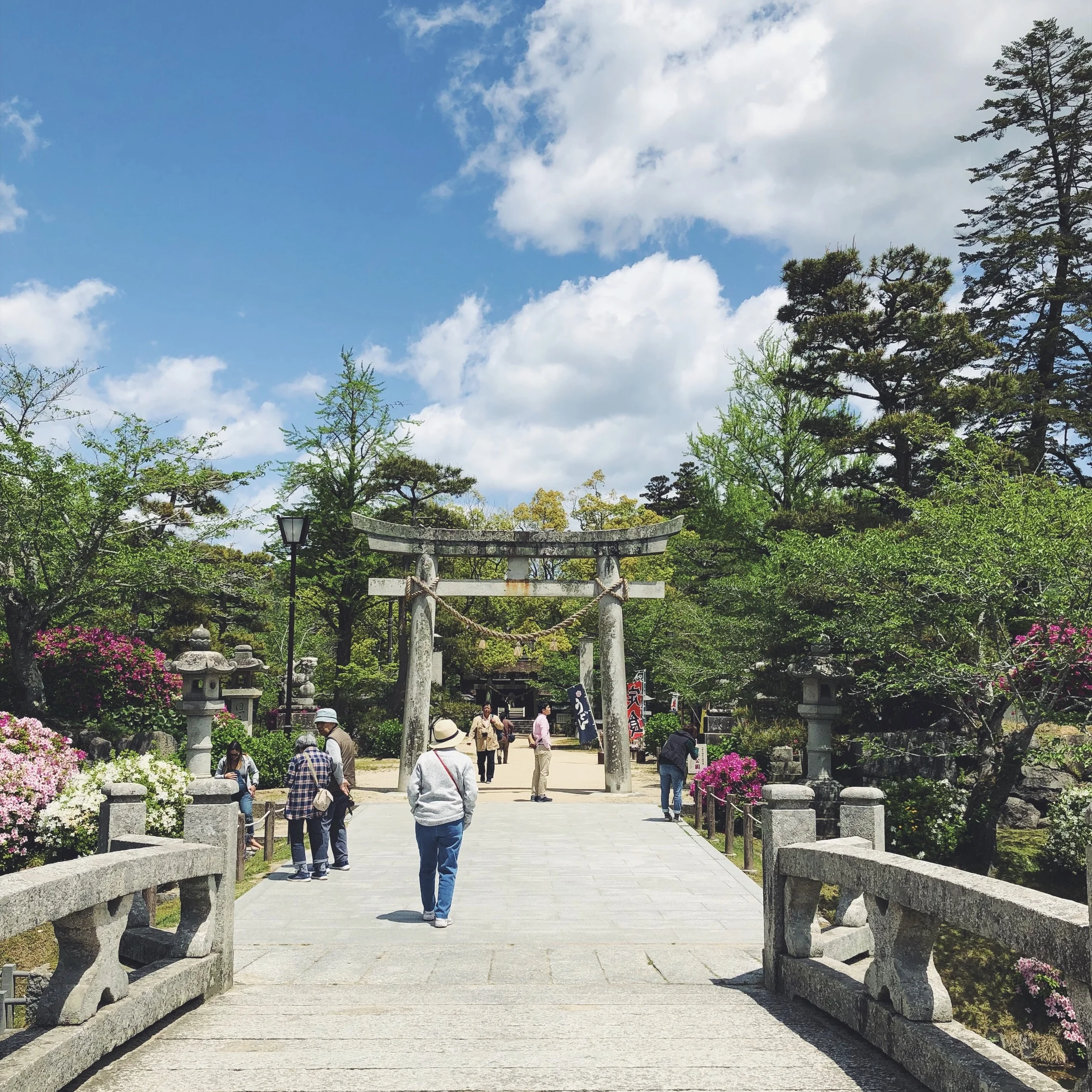 ENTERING THE GARDENS AT KINTAI BRIDGE