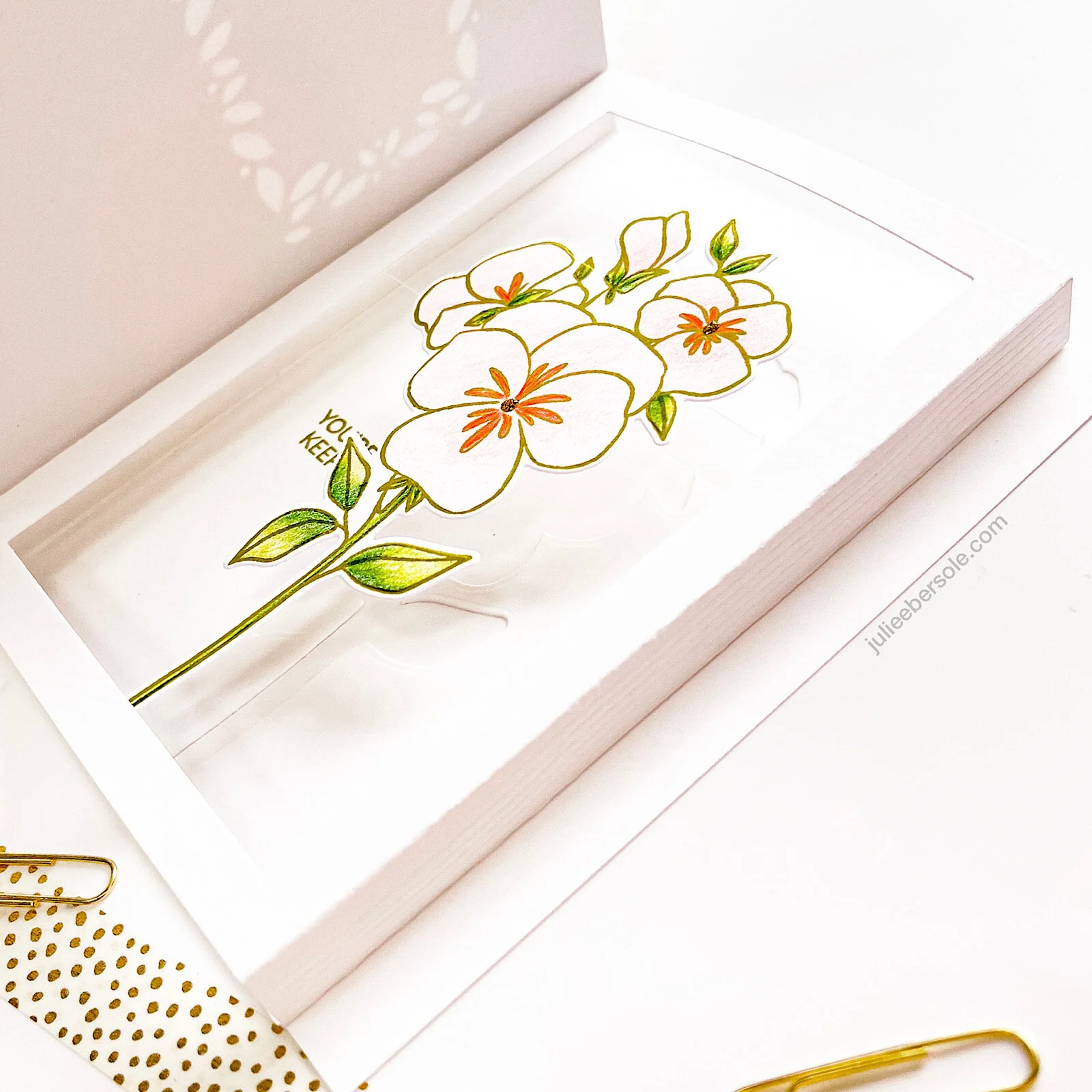 A SHADOW BOX BOOK AND PRESSED PANSIES