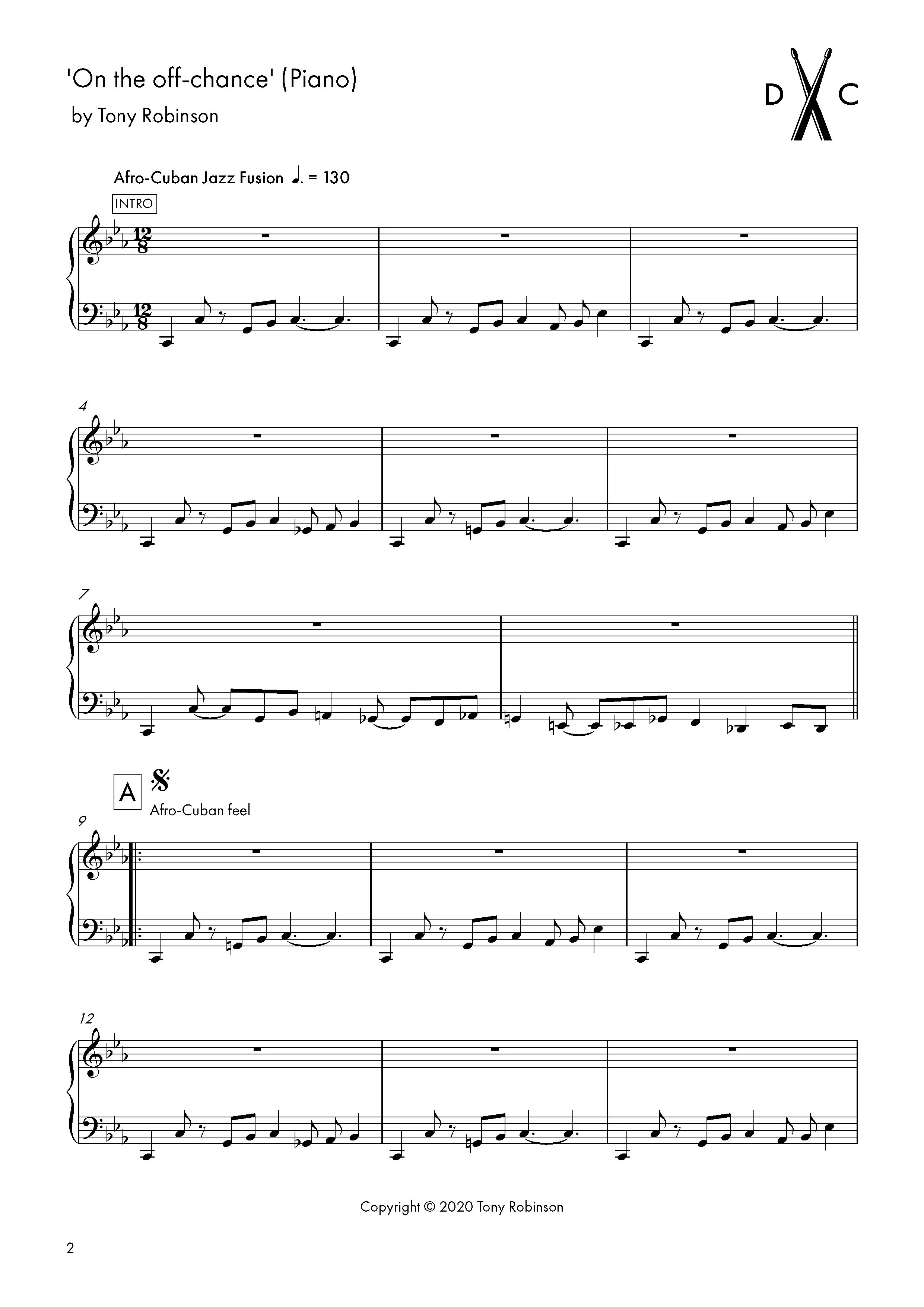 Off Chance 'On the off-chance' – Full Score & Parts — Tony Robinson